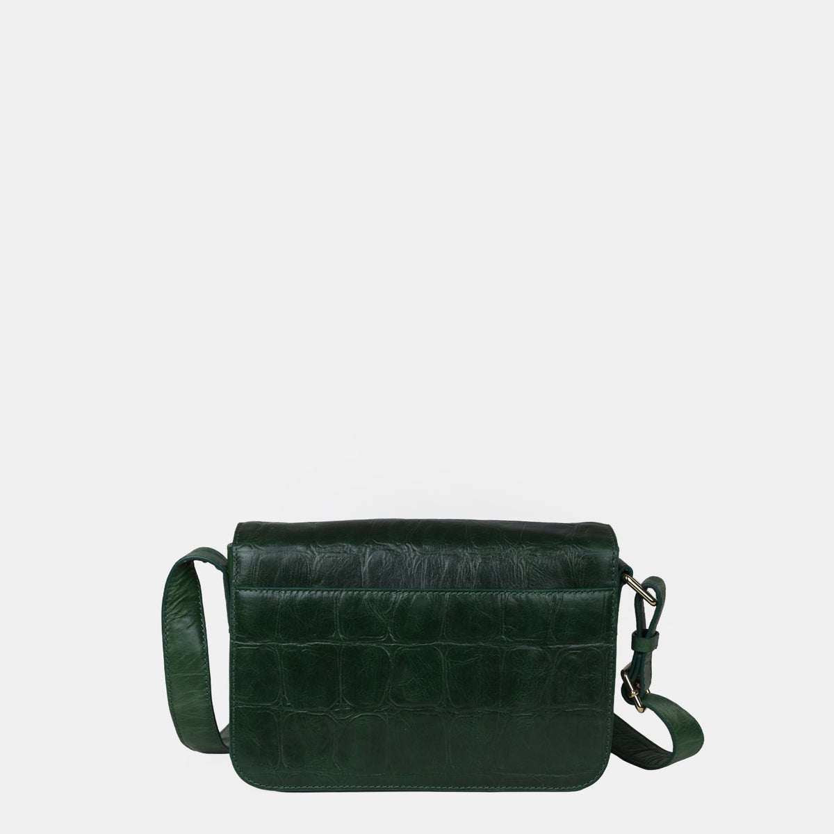 Claire Croco Embossed Leather Medium Crossbody Bag#Color_Green