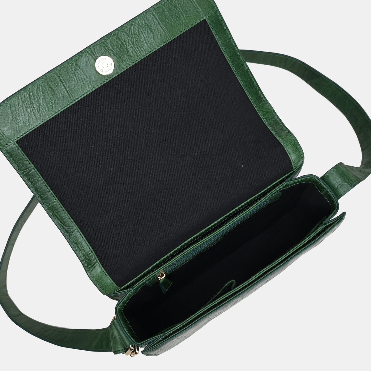 Claire Croco Embossed Leather Medium Crossbody Bag#Color_Green