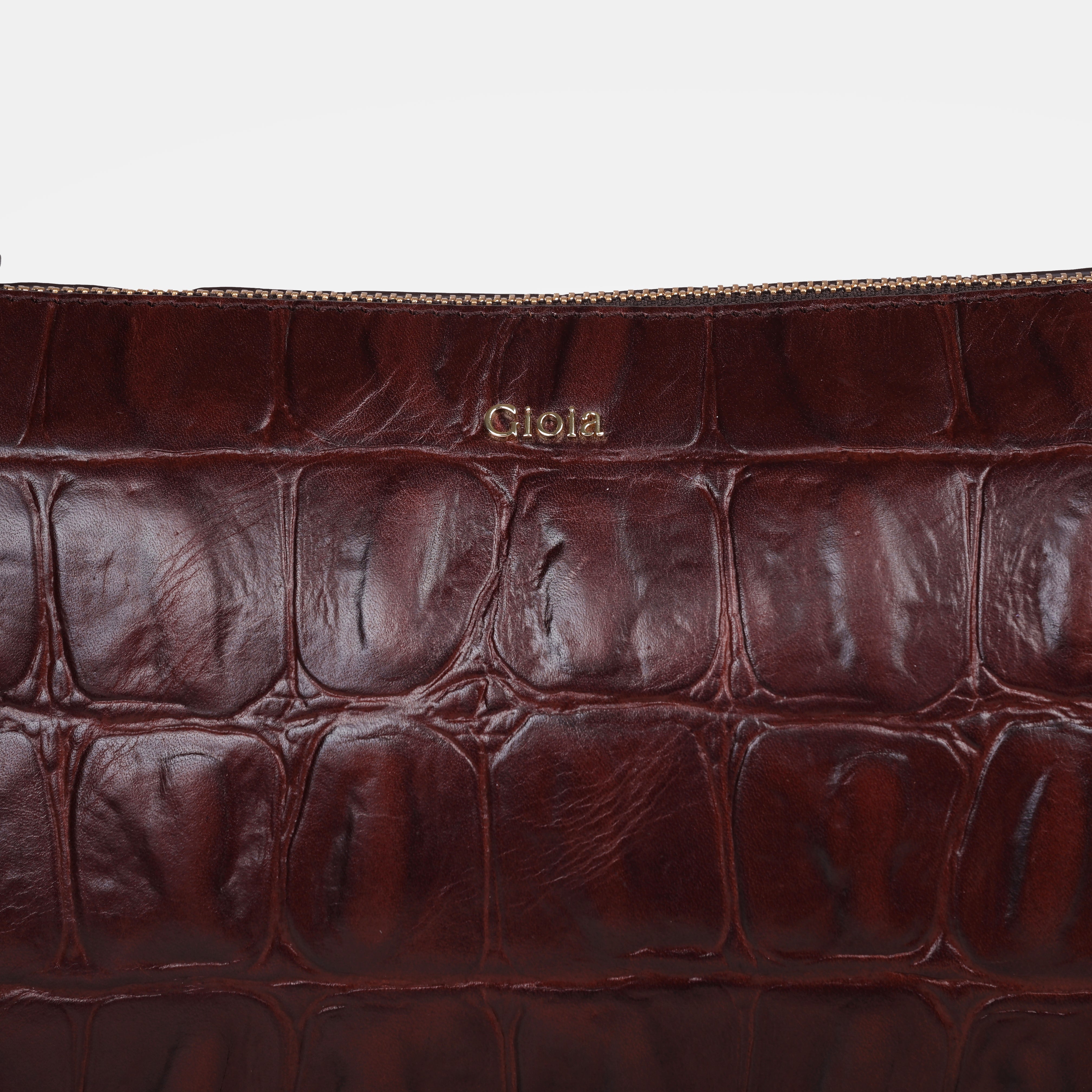 Claire Croco Embossed Leather Small Crossbody Bag#Color_Brown