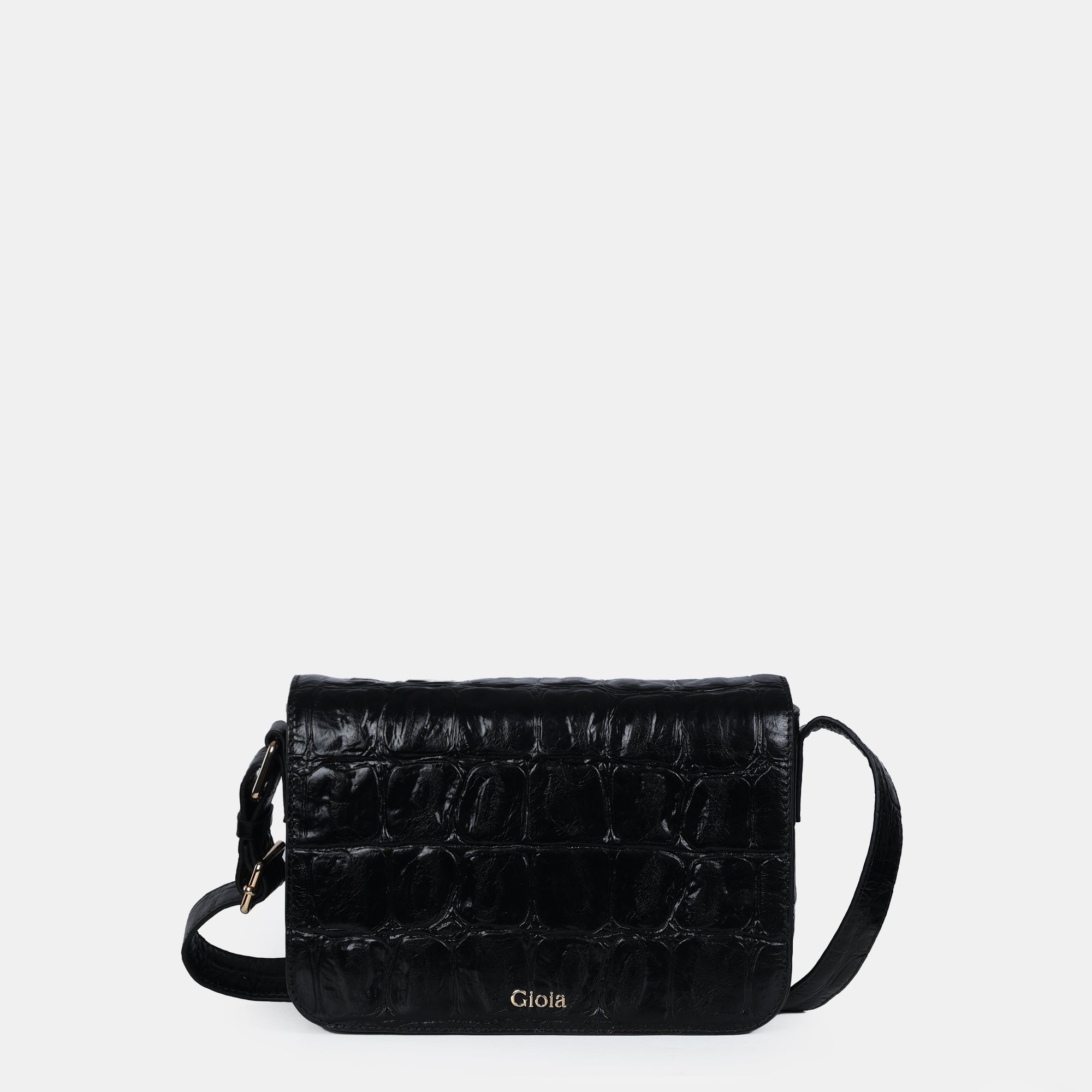 Claire Croco Embossed Leather Medium Crossbody Bag#Color_Black