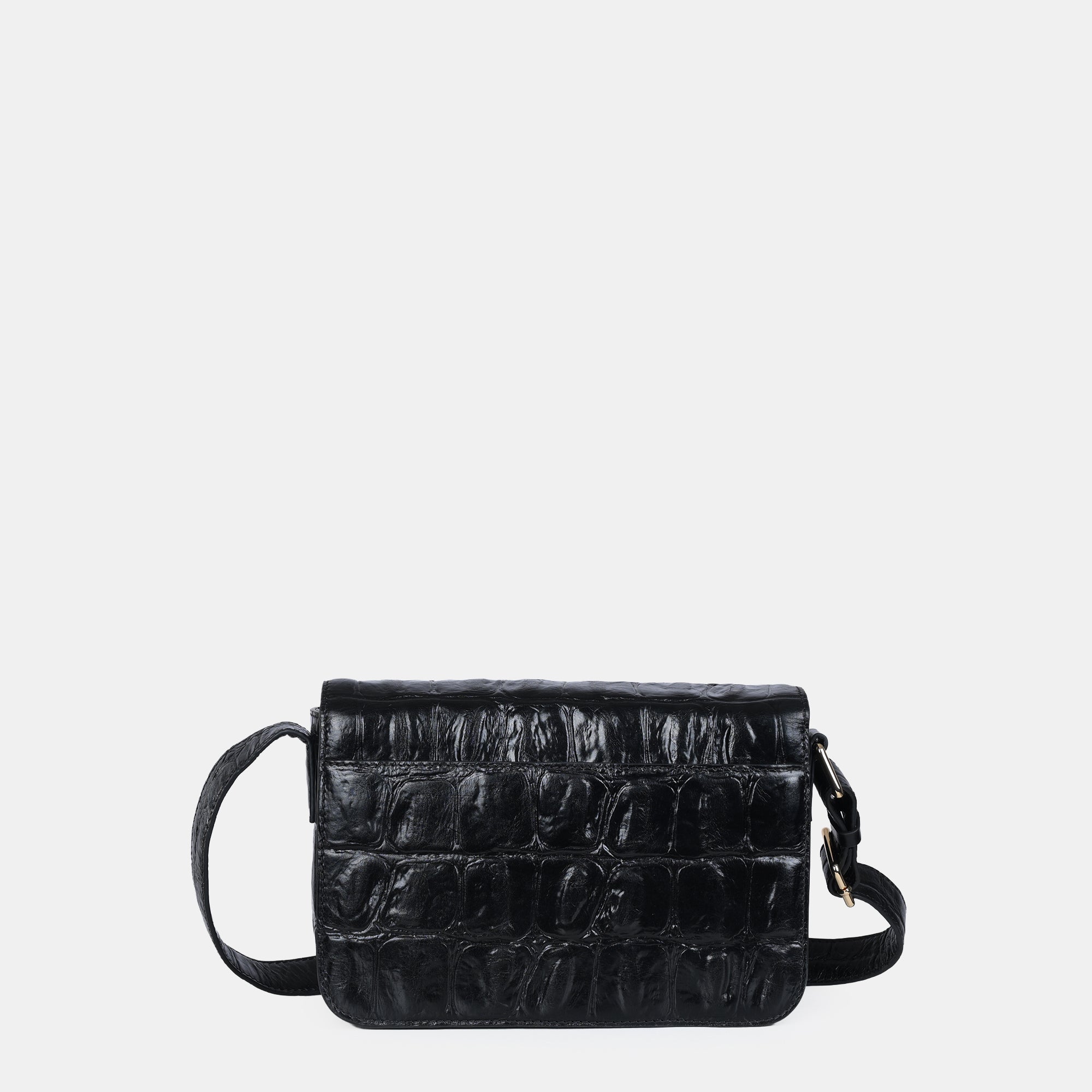 Claire Croco Embossed Leather Medium Crossbody Bag#Color_Black