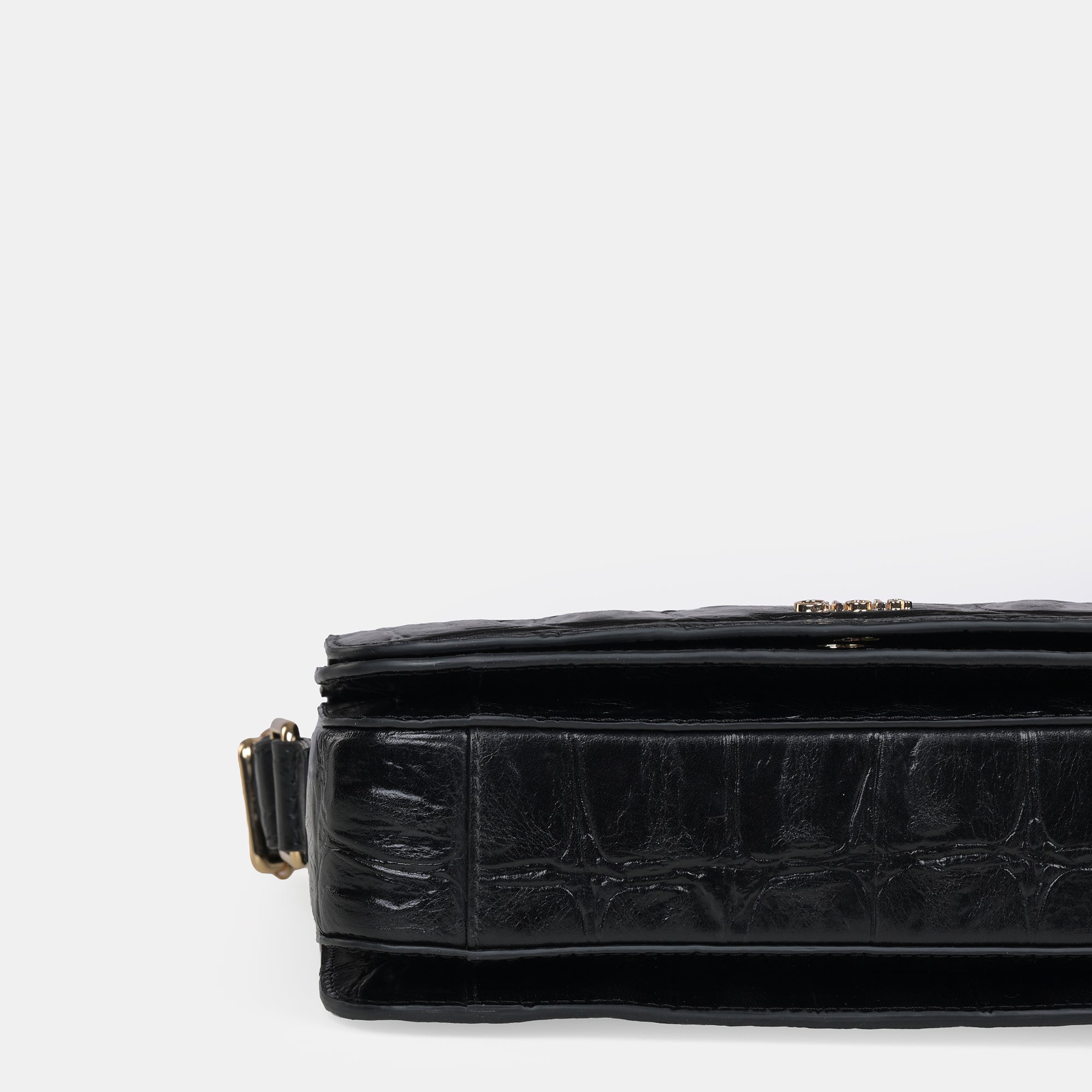 Claire Croco Embossed Leather Medium Crossbody Bag#Color_Black