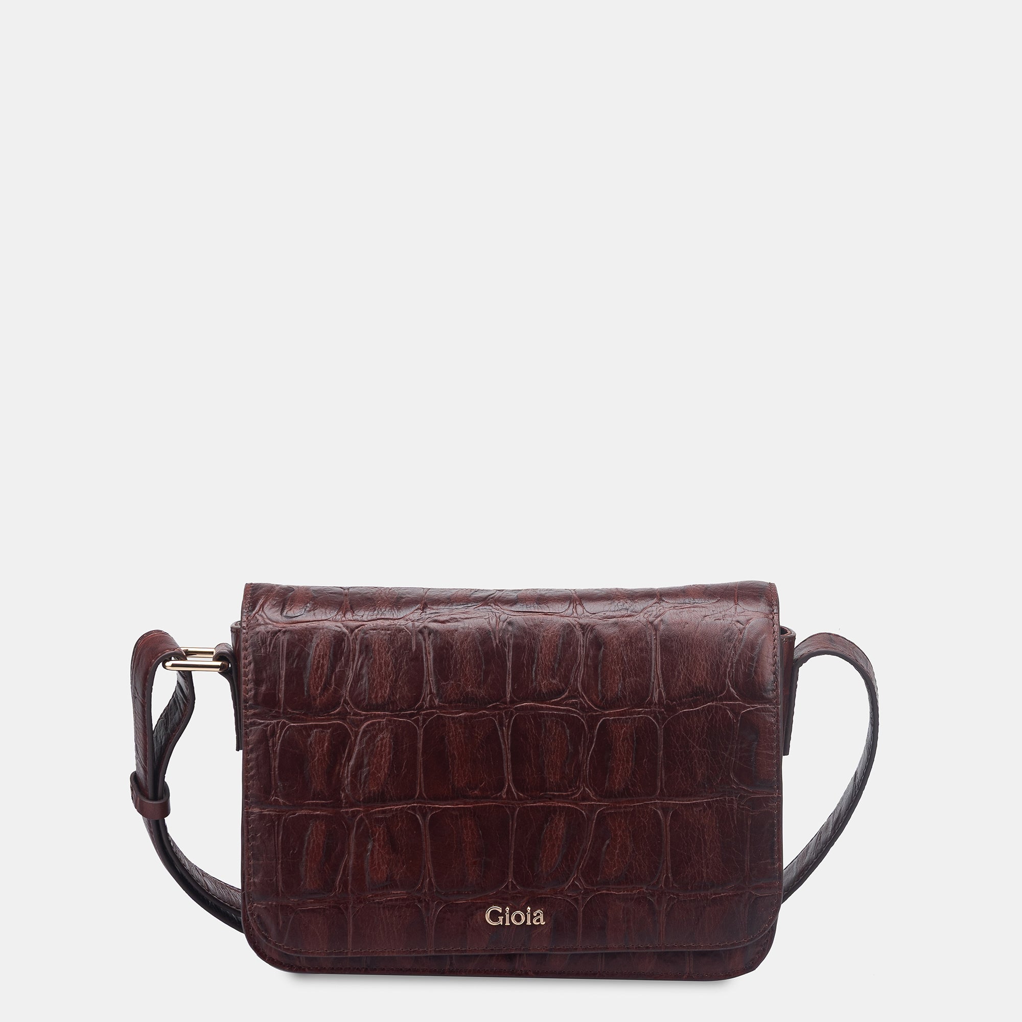 Claire Croco Embossed Leather Medium Crossbody Bag#Color_Brown