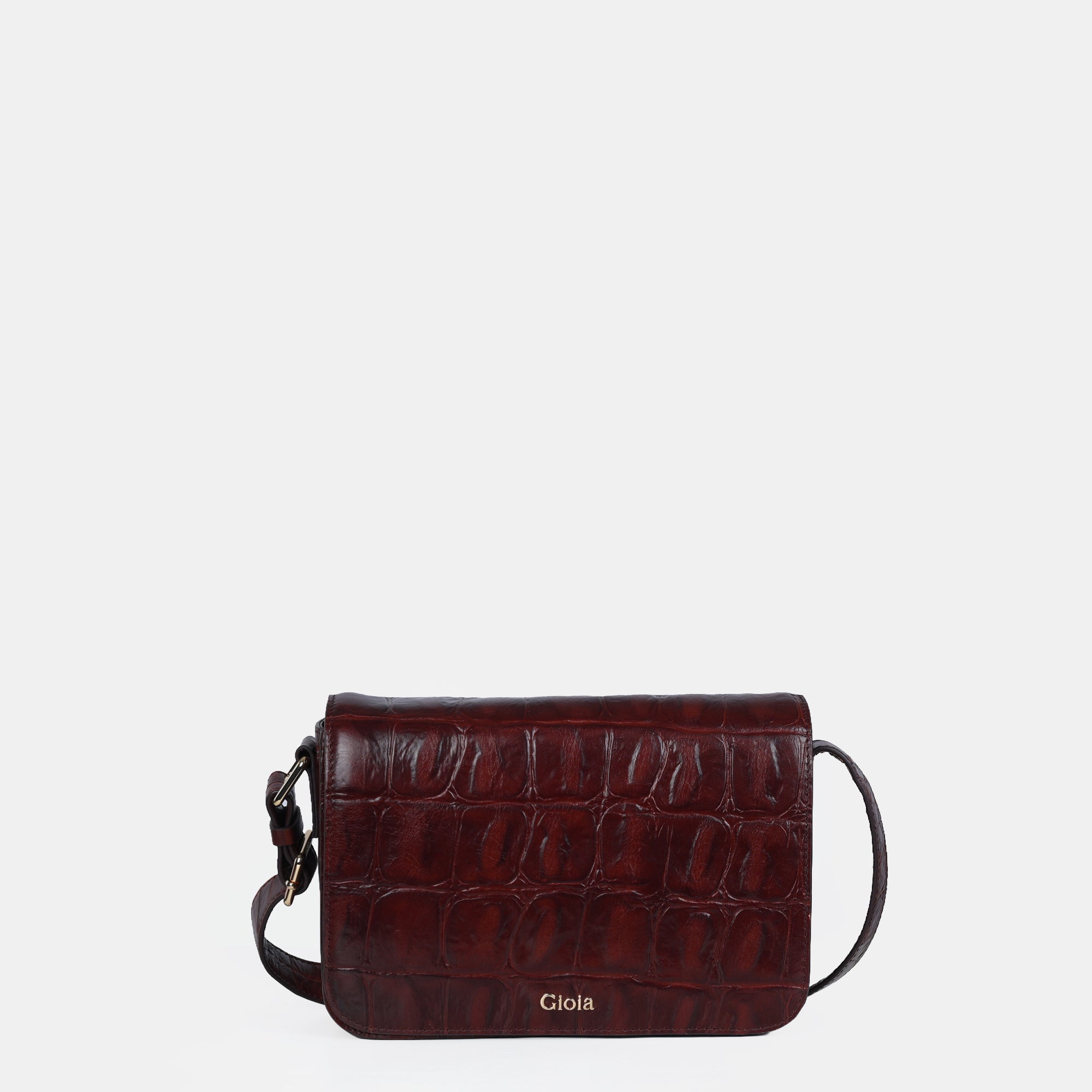 Claire Croco Embossed Leather Medium Crossbody Bag#Color_Brown