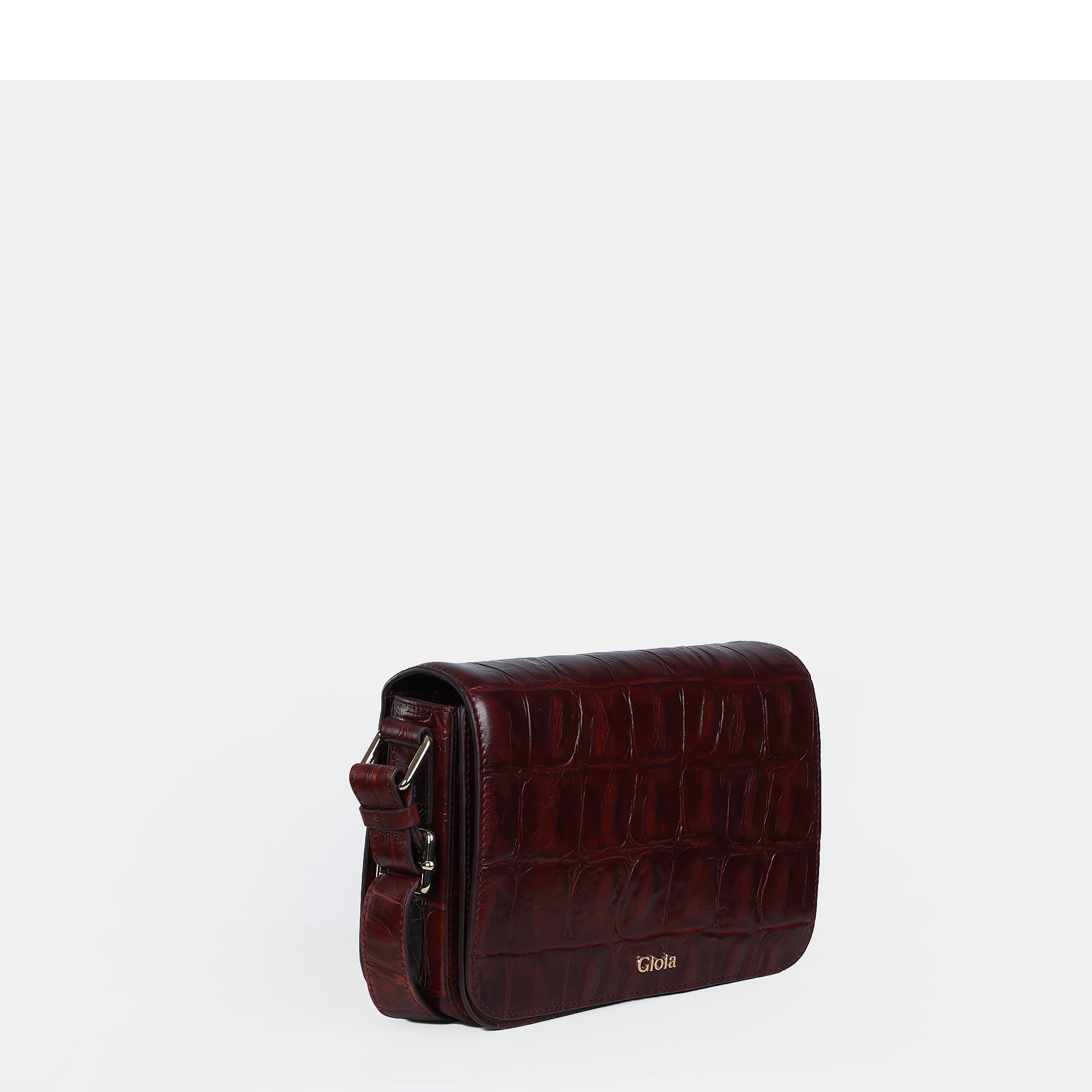 Claire Croco Embossed Leather Medium Crossbody Bag#Color_Brown