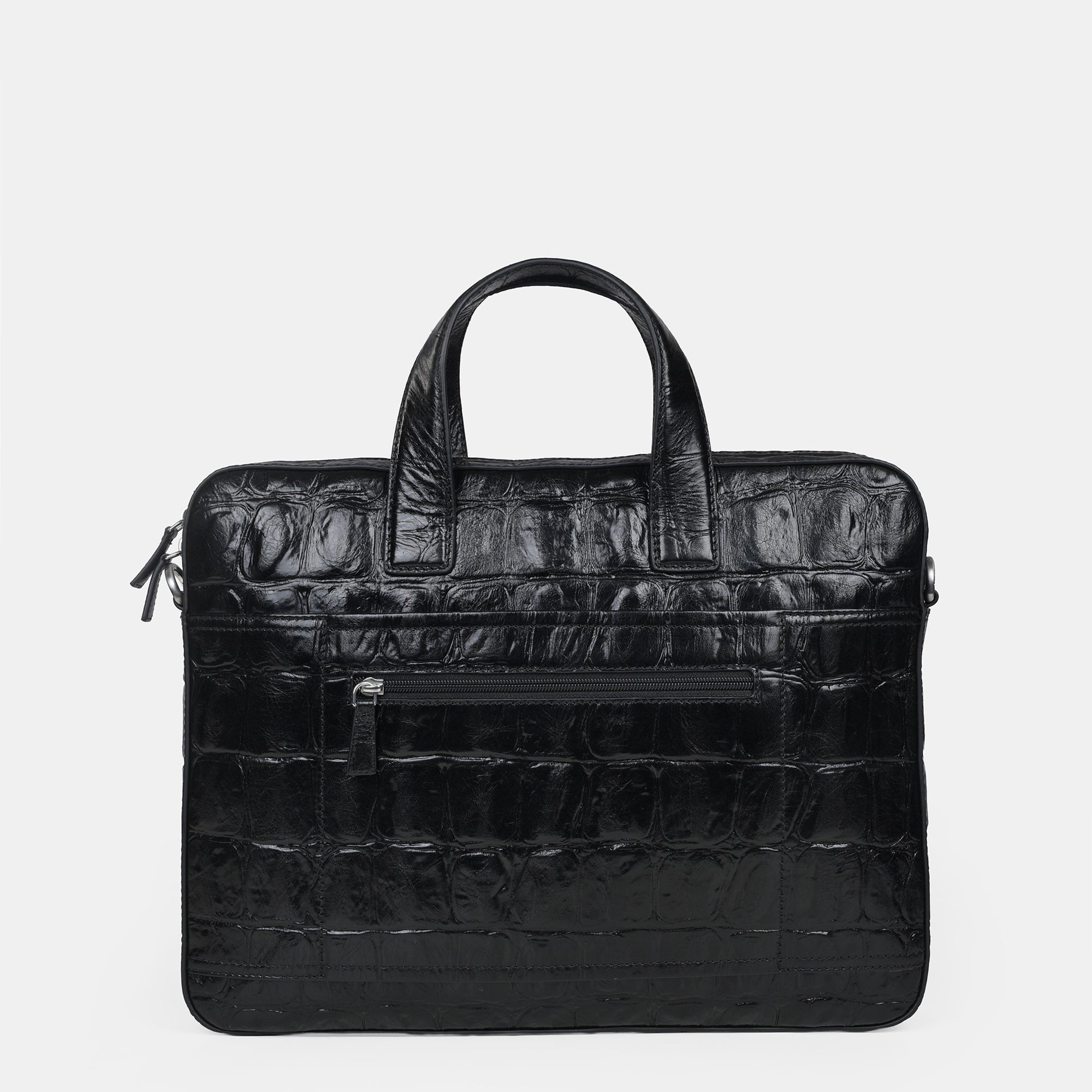 Lucas Croco Embossed Leather Laptop Bag