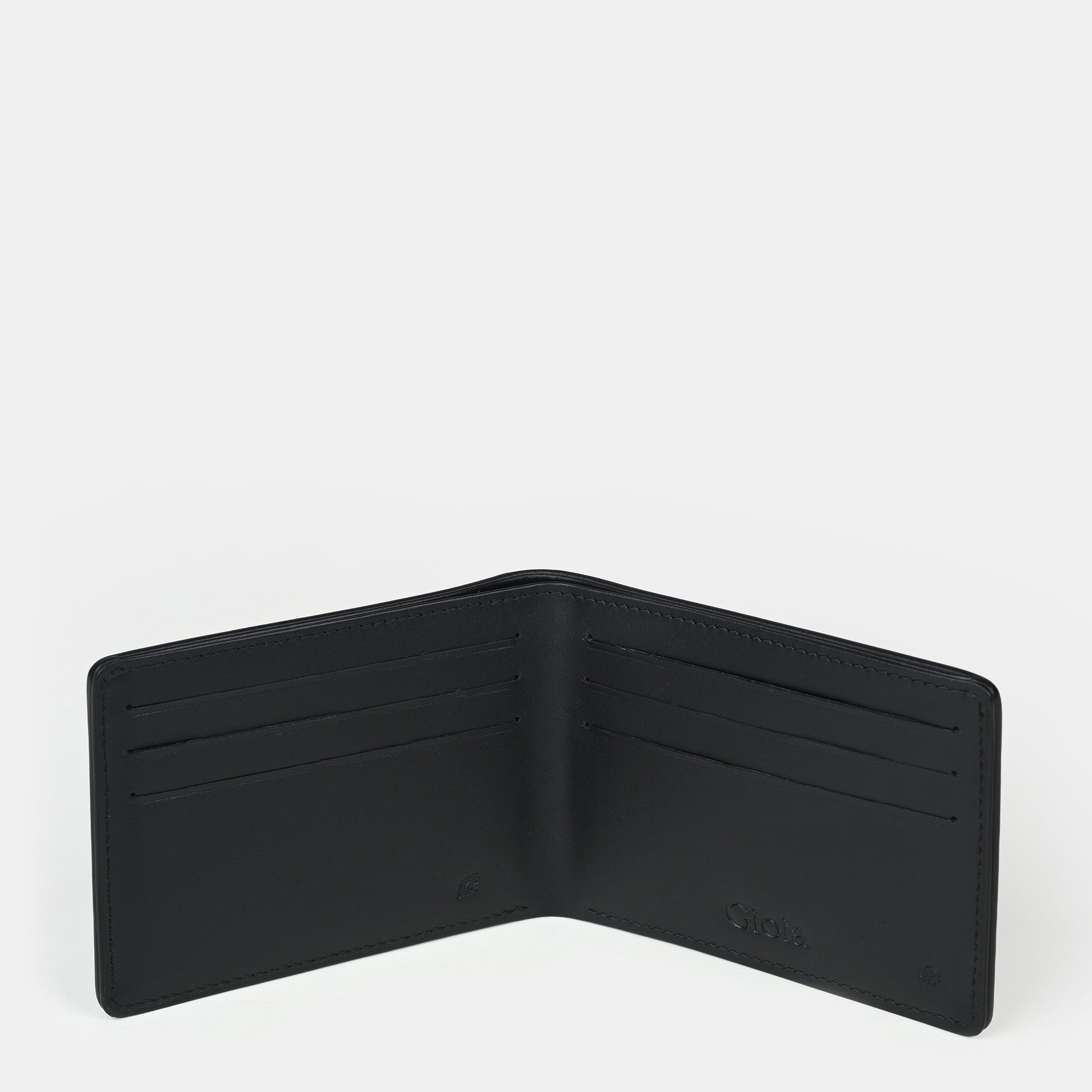 Croco Embossed Mini Bifold Wallet 6cc#Color_Black