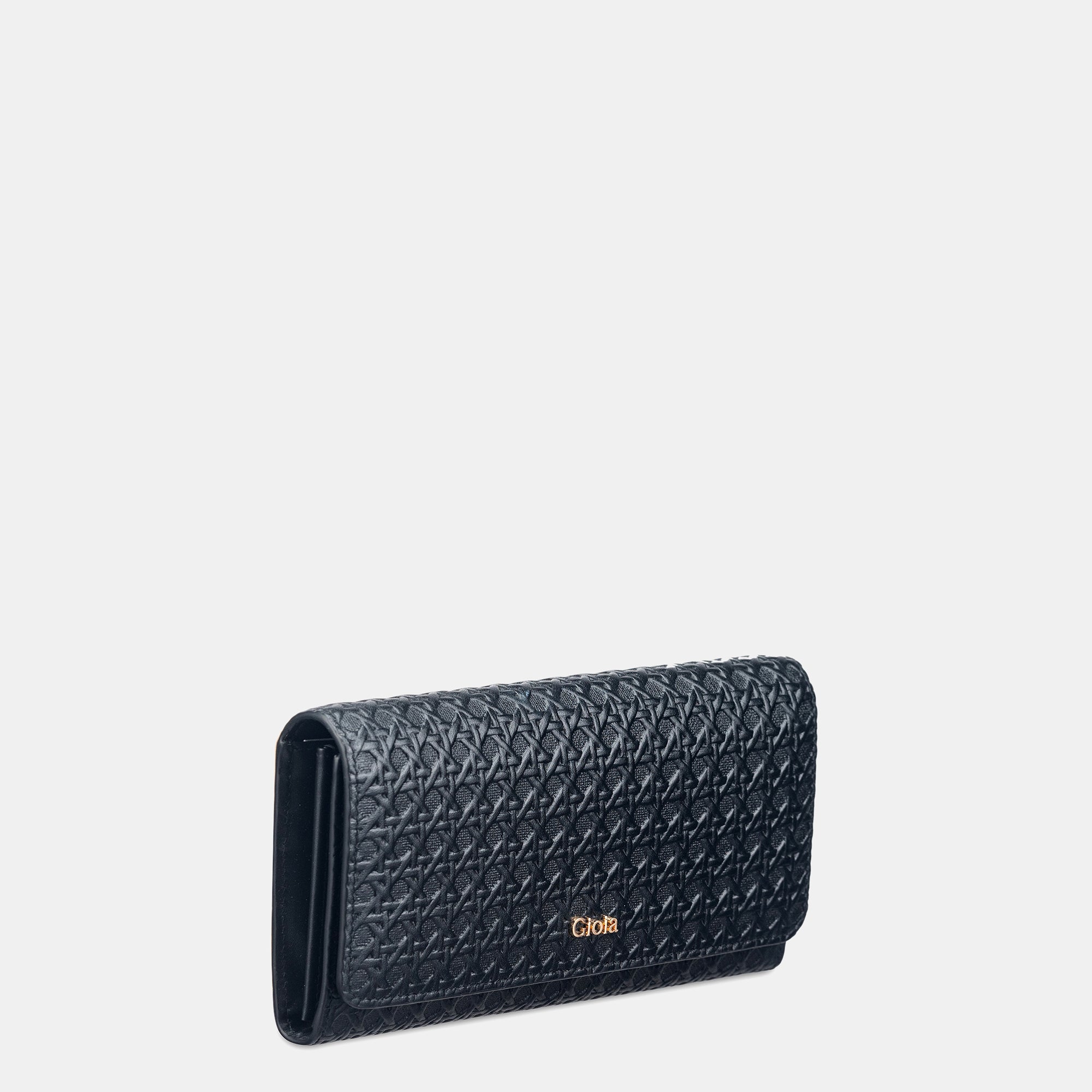 Daisy Flapover Clutch#Color_Black