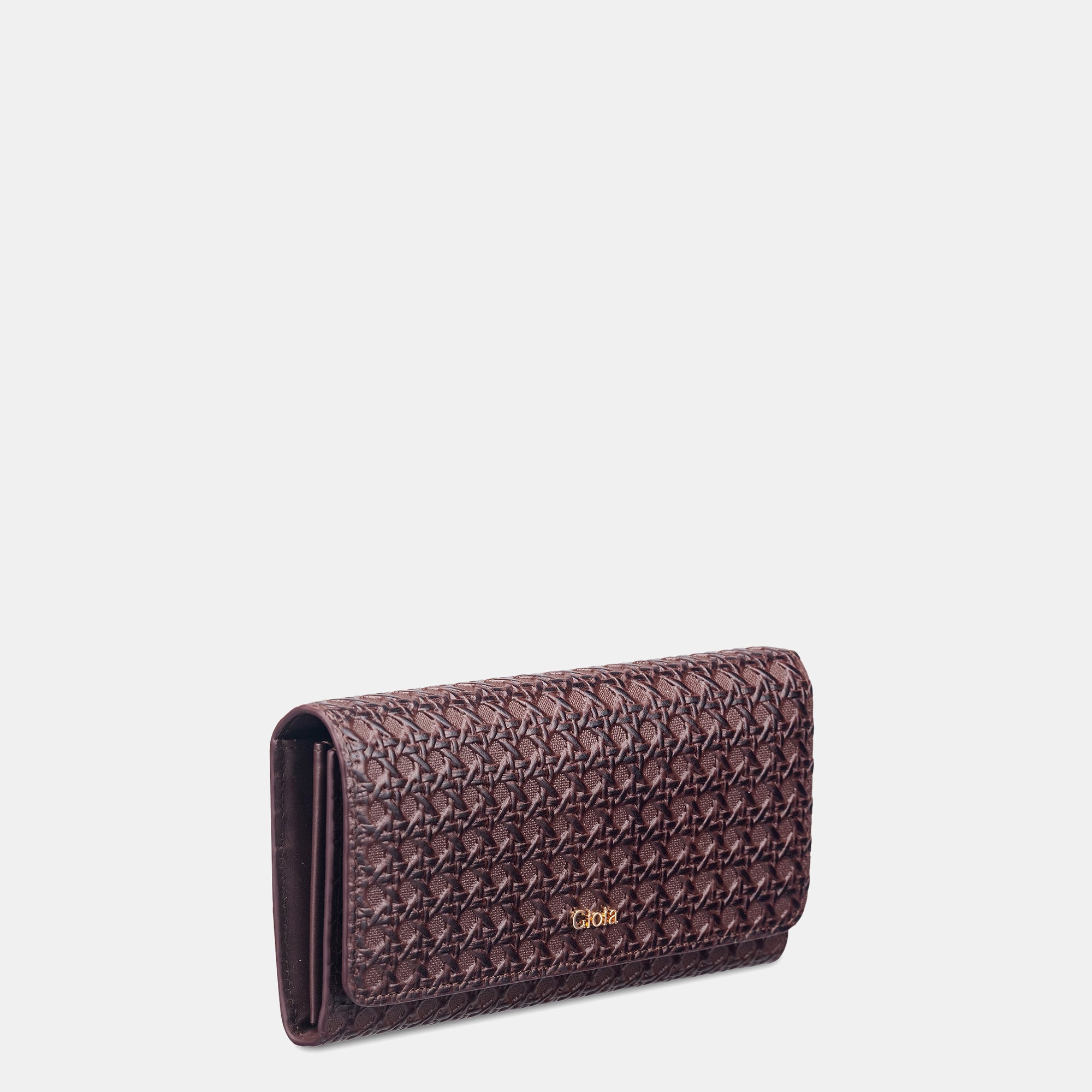 Daisy Flapover Clutch#Color_Burgundy