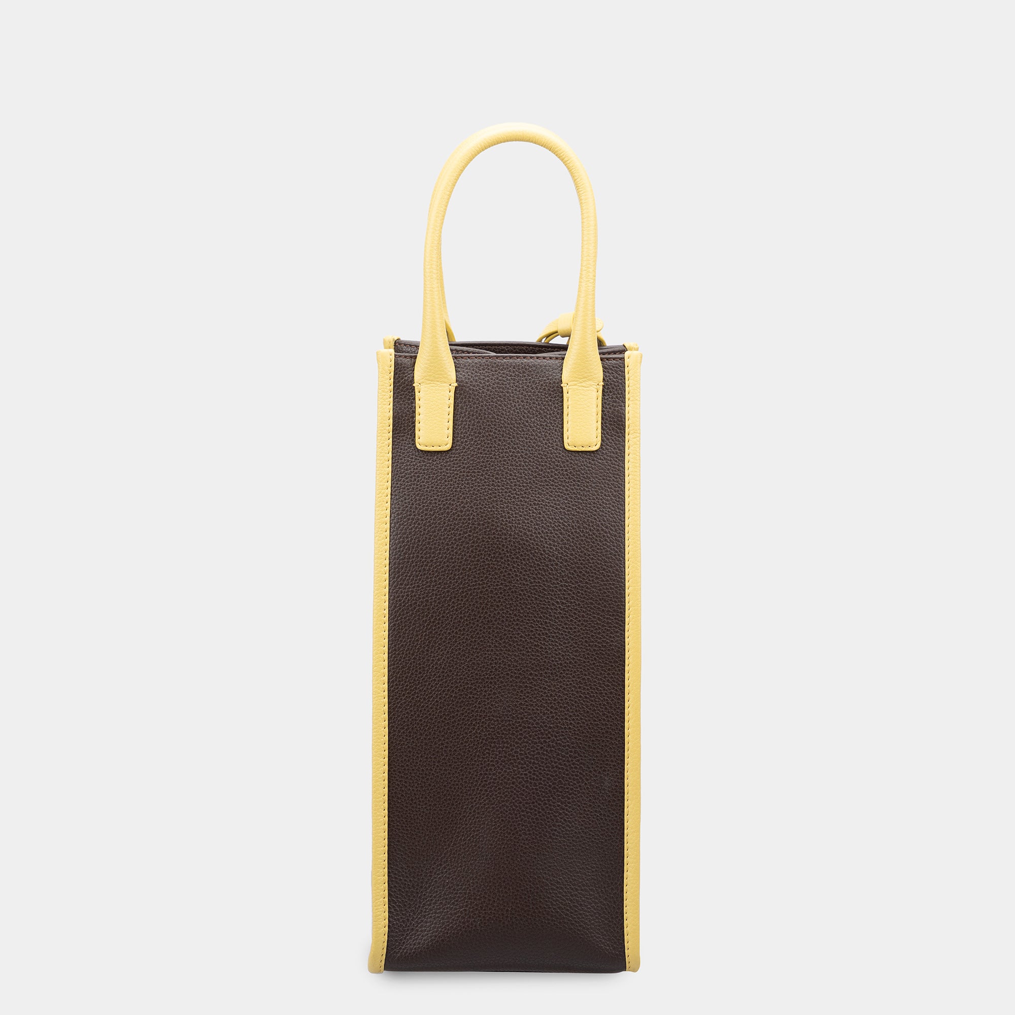 Luca Leather Wine Gift Bag#Color_Brown-Yellow