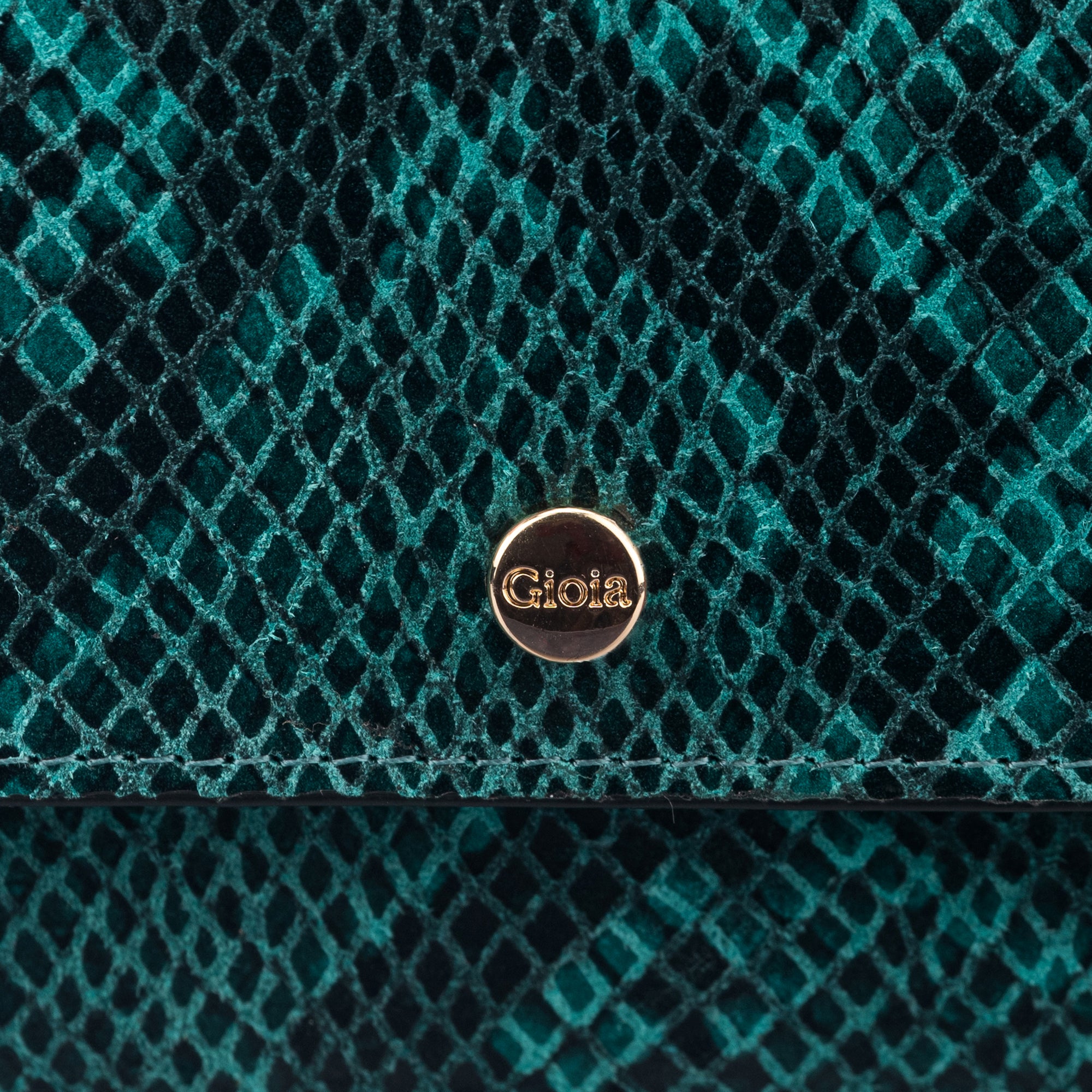 Faux Python Flapover Clutch#Color_Green