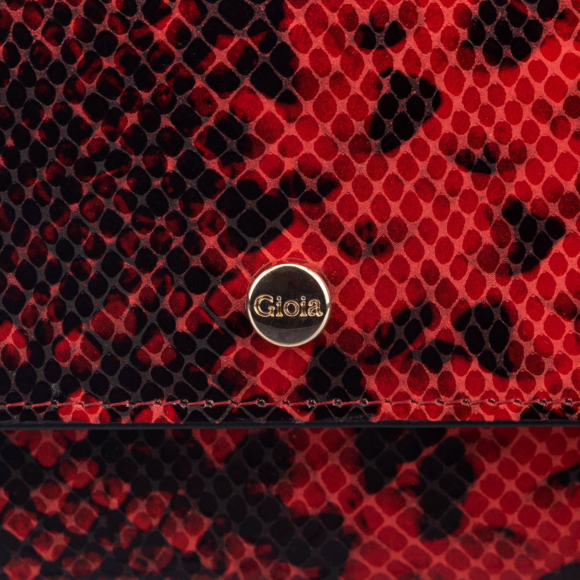 Faux Python Flapover Clutch#Color_Red