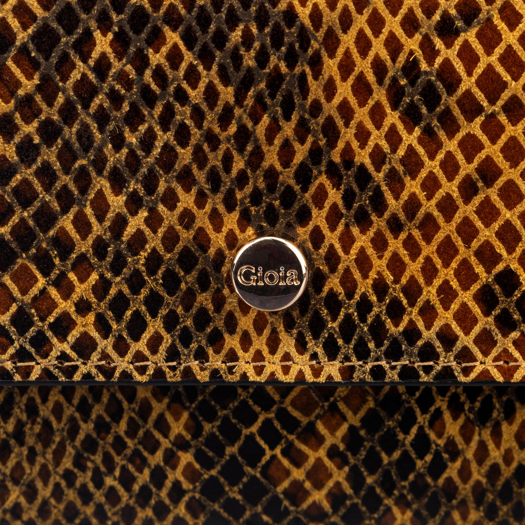 Faux Python Flapover Clutch#Color_Yellow