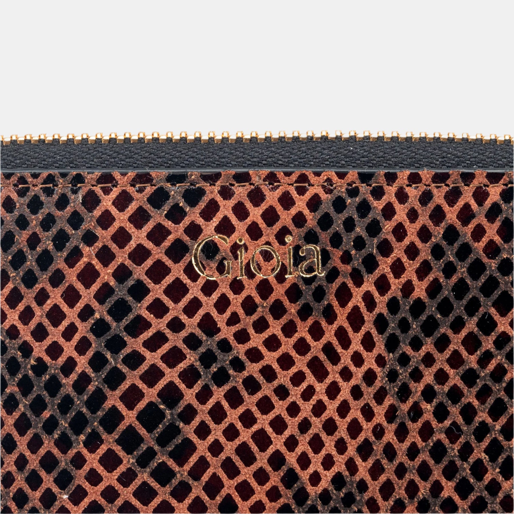 Faux Python Ziparound Clutch#Color_Orange