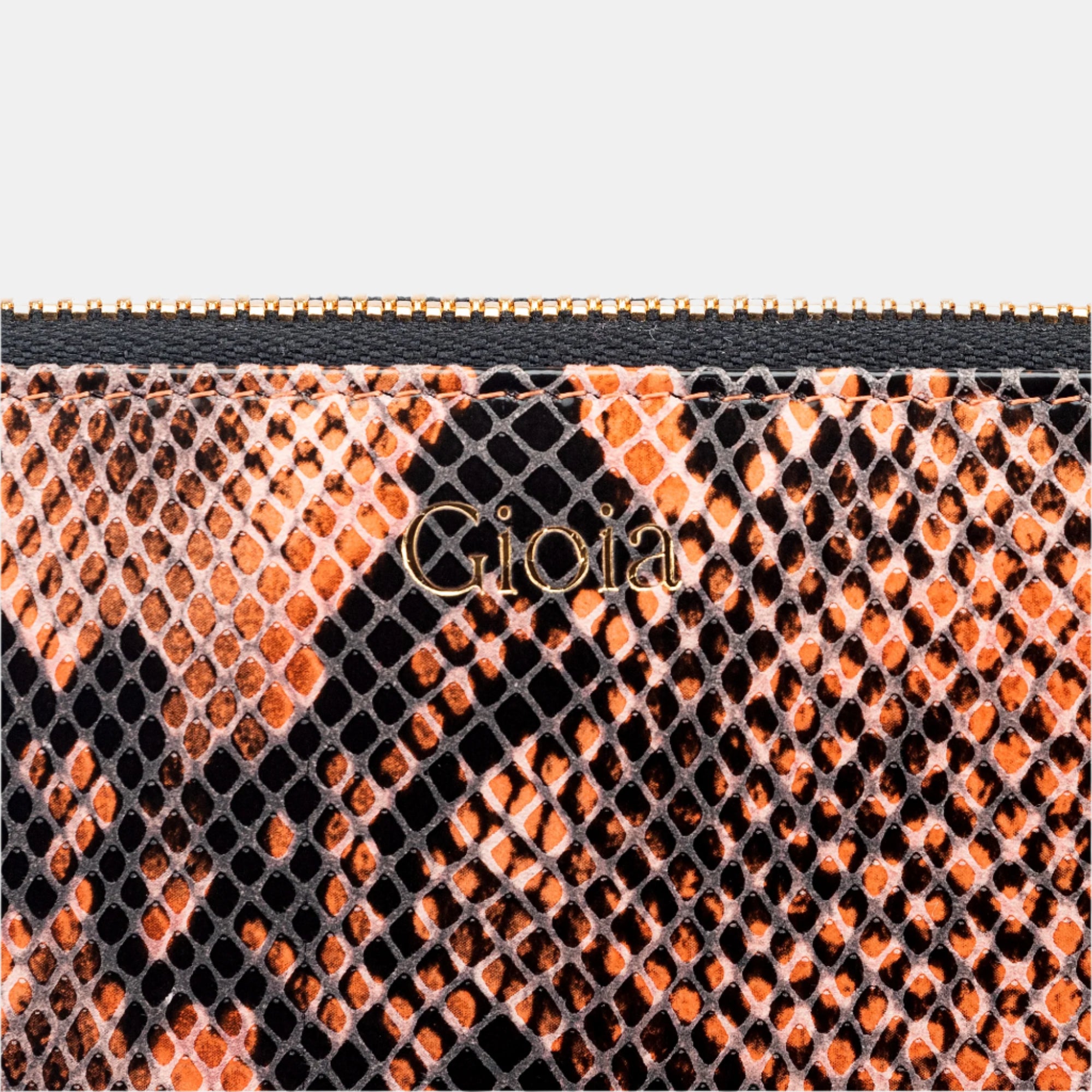 Faux Python Ziparound Clutch#Color_Tan