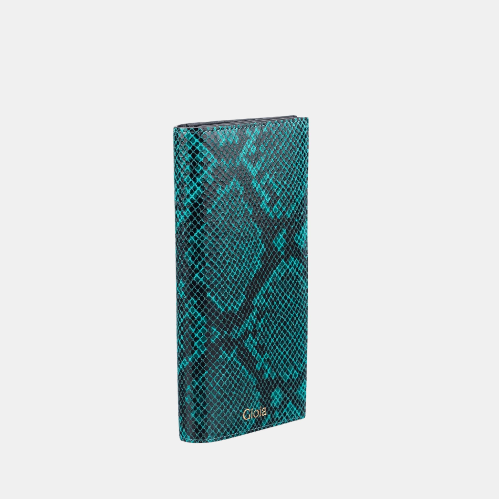 Faux Python Slim Wallet#Color_Green