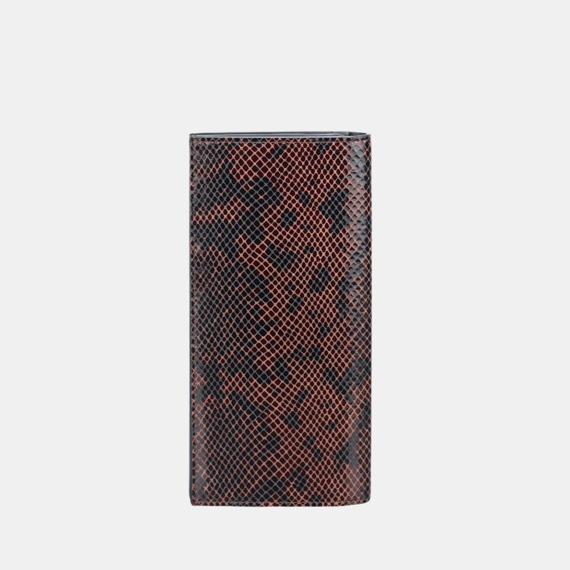 Faux Python Slim Wallet#Color_Mahogany