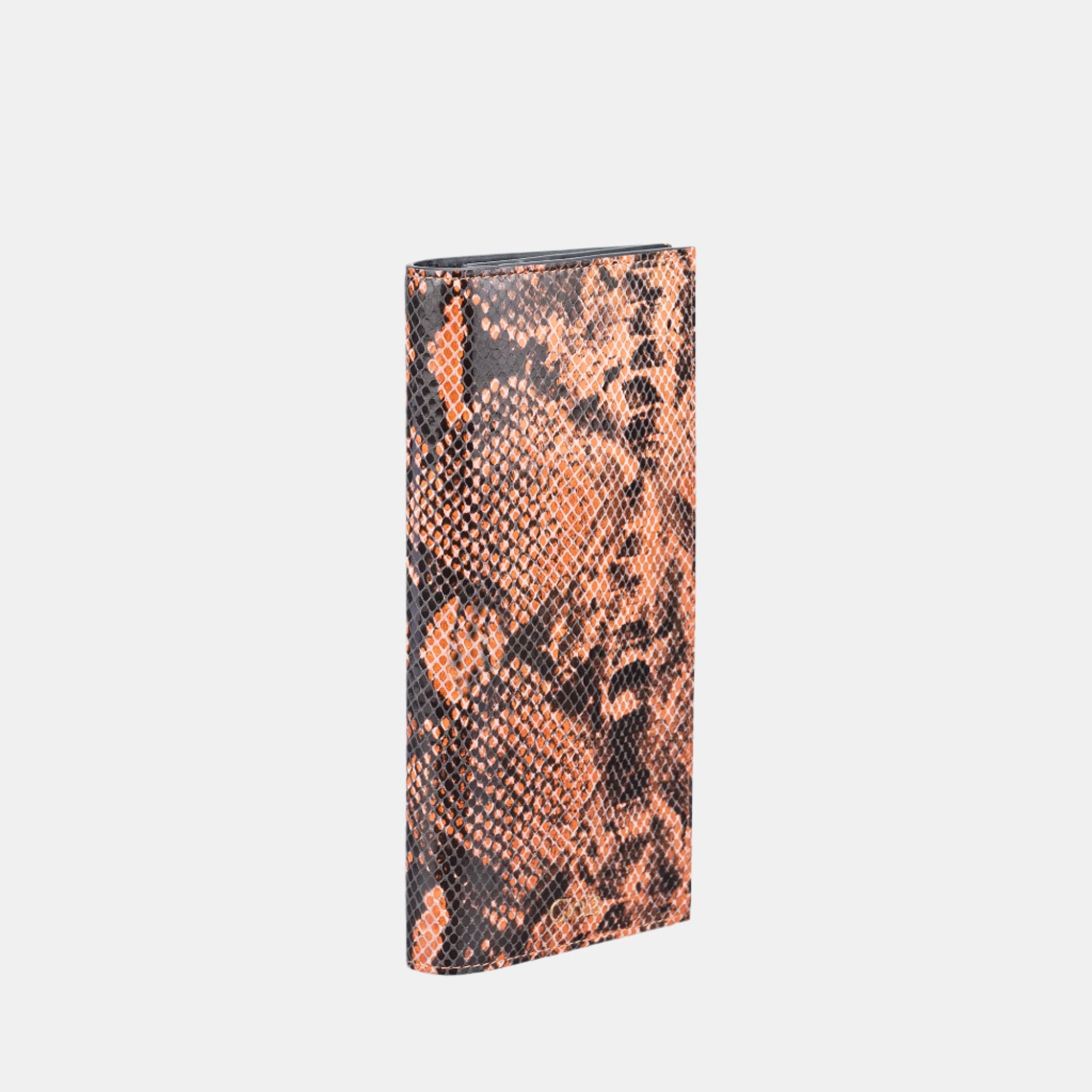 Faux Python Slim Wallet#Color_Orange