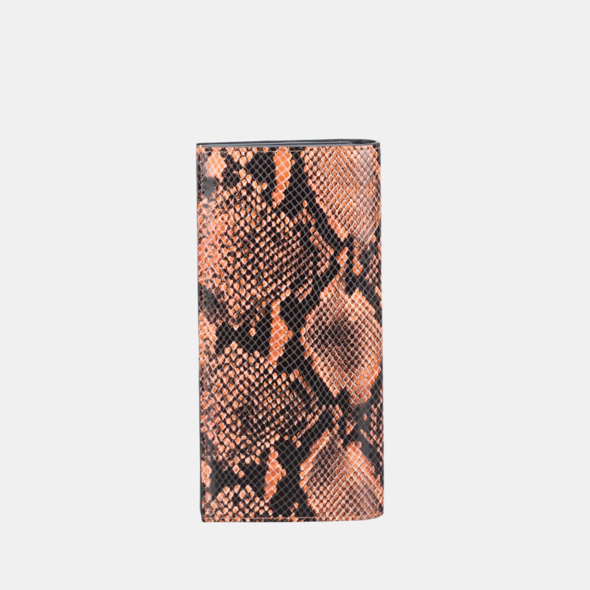 Faux Python Slim Wallet#Color_Orange