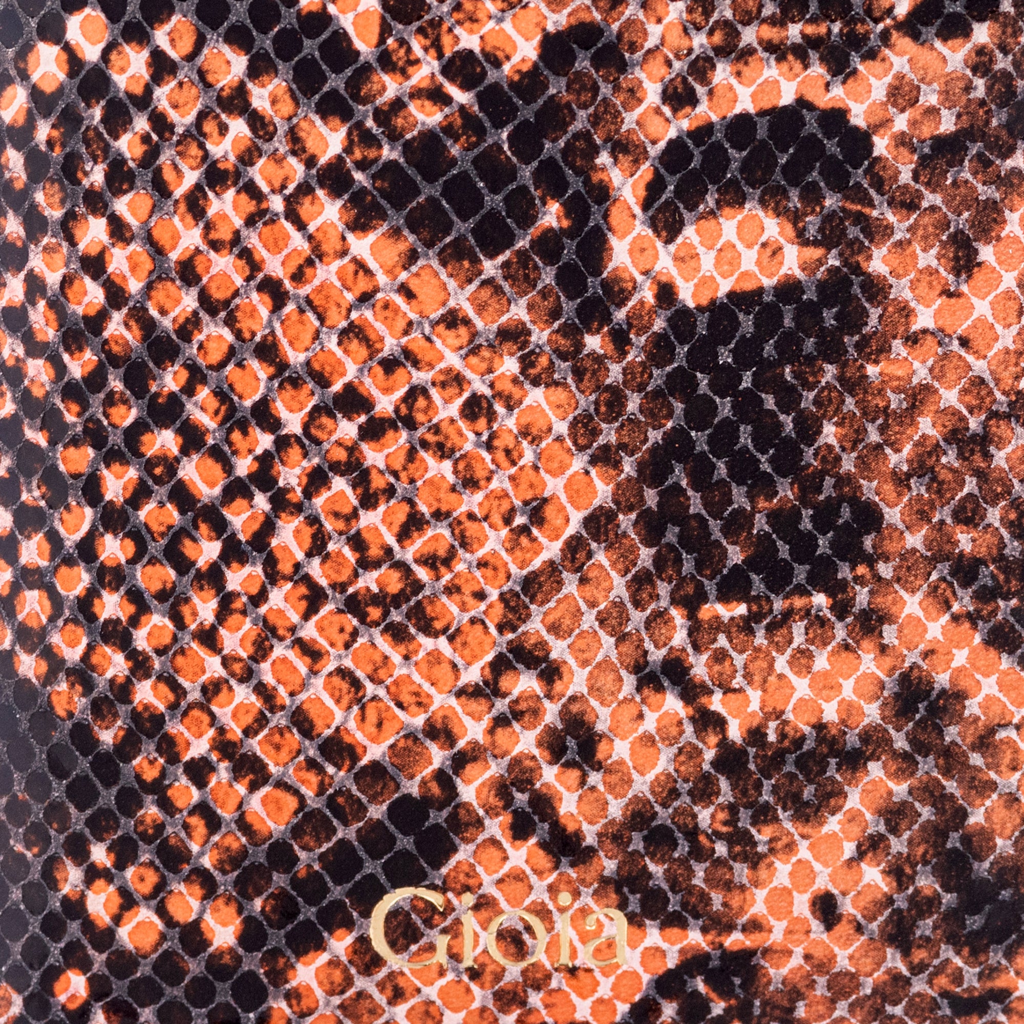 Faux Python Slim Wallet#Color_Orange