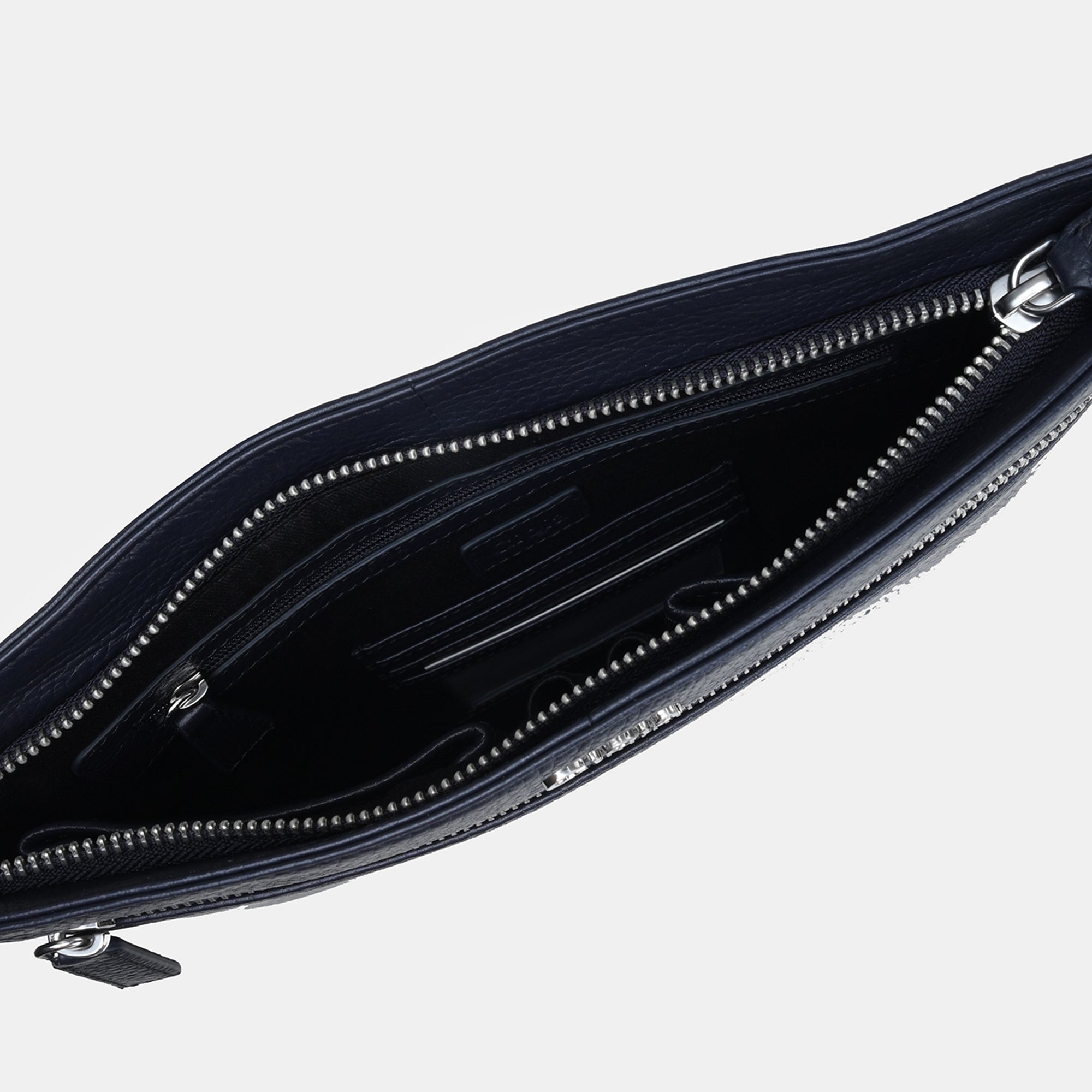 Mario Slim Leather Crossbody#Color_Navy