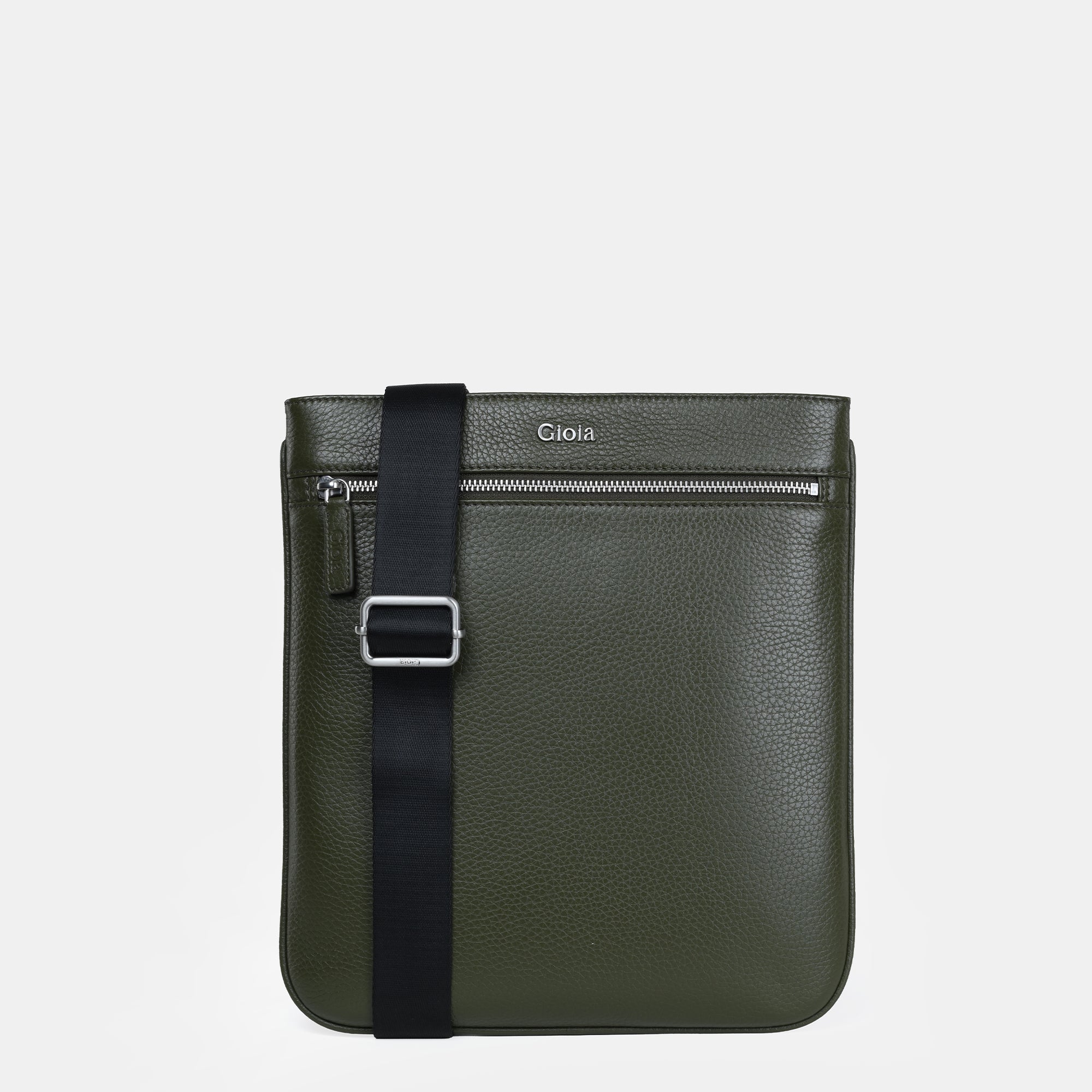Mario Slim Leather Crossbody#Color_Olive
