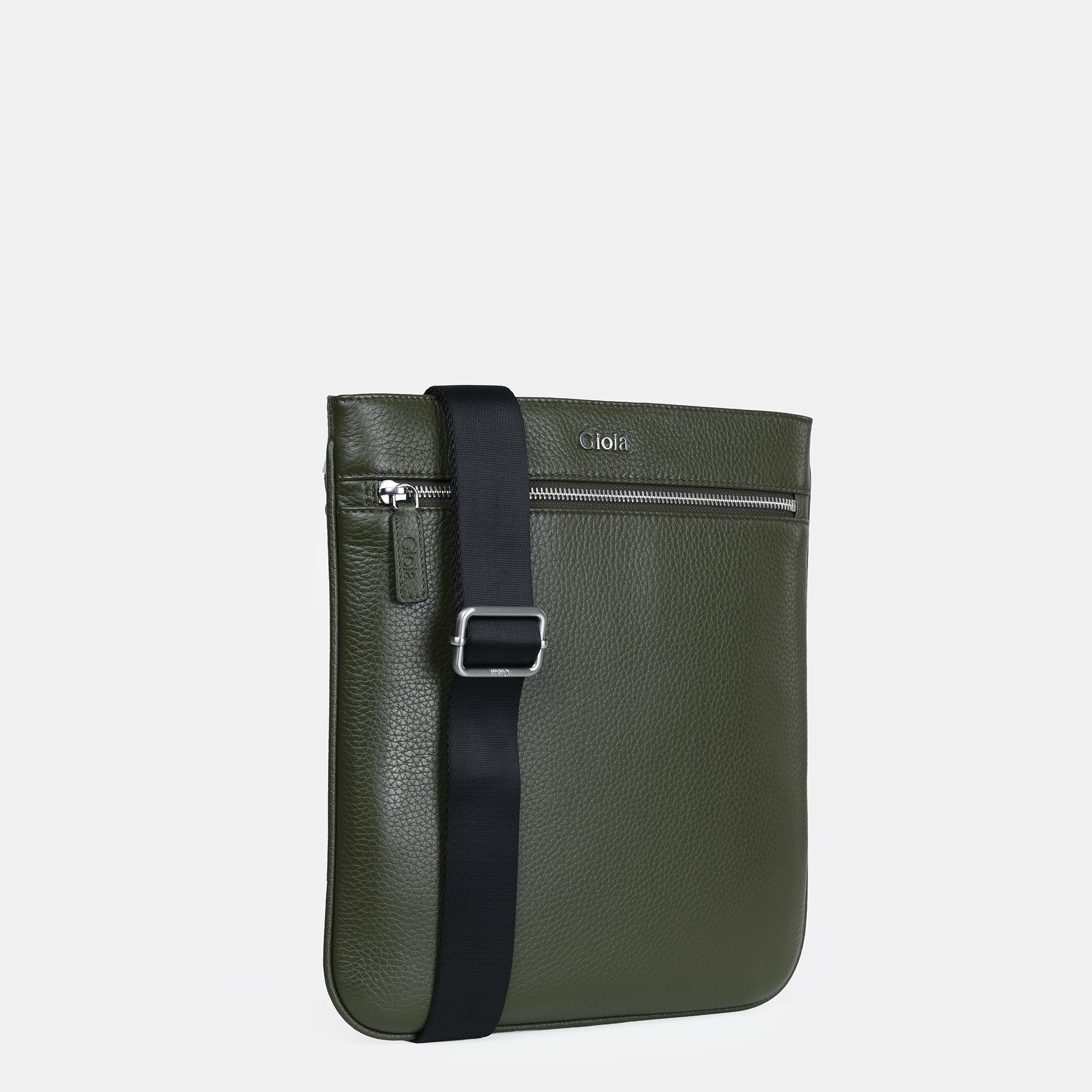 Mario Slim Leather Crossbody#Color_Olive