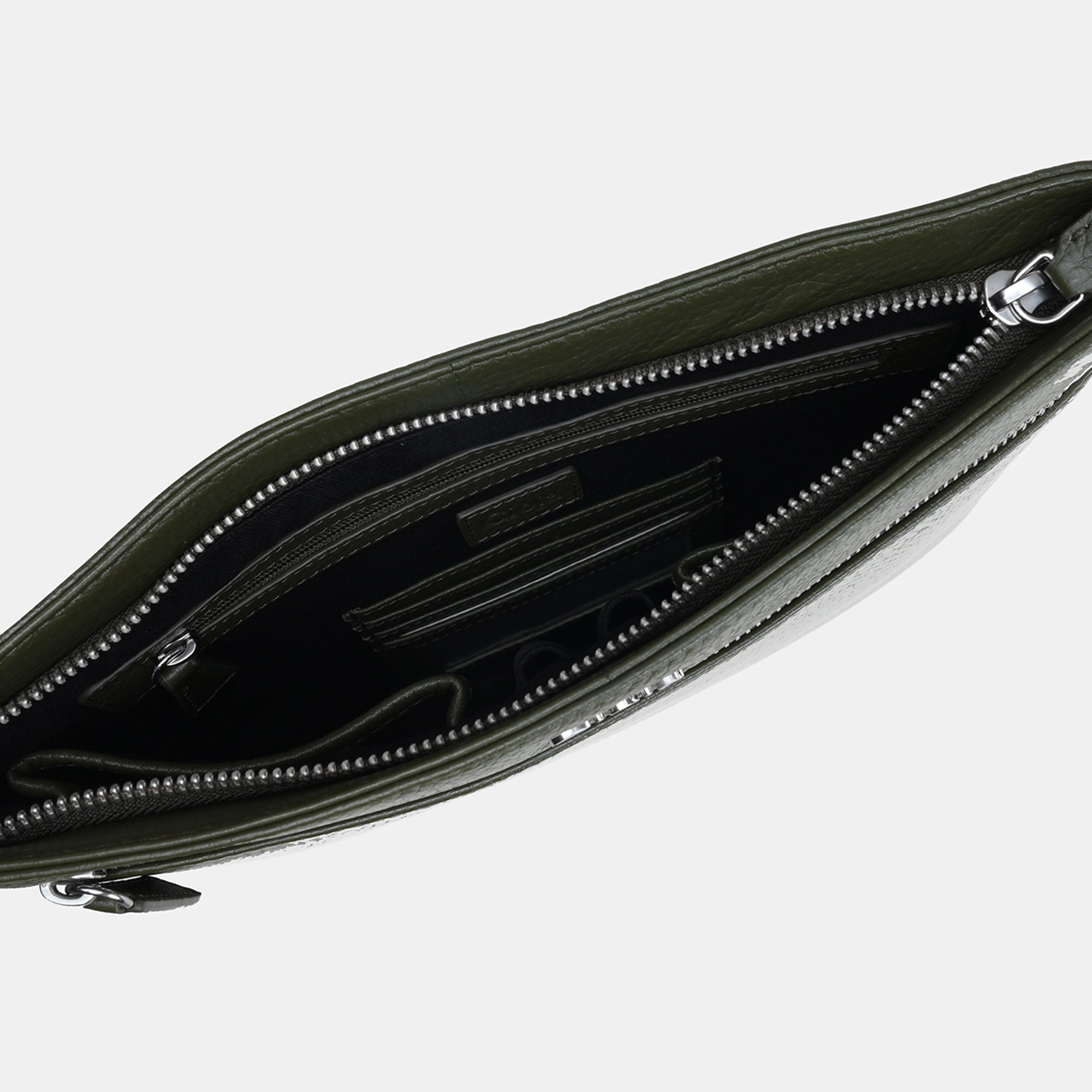 Mario Slim Leather Crossbody#Color_Olive