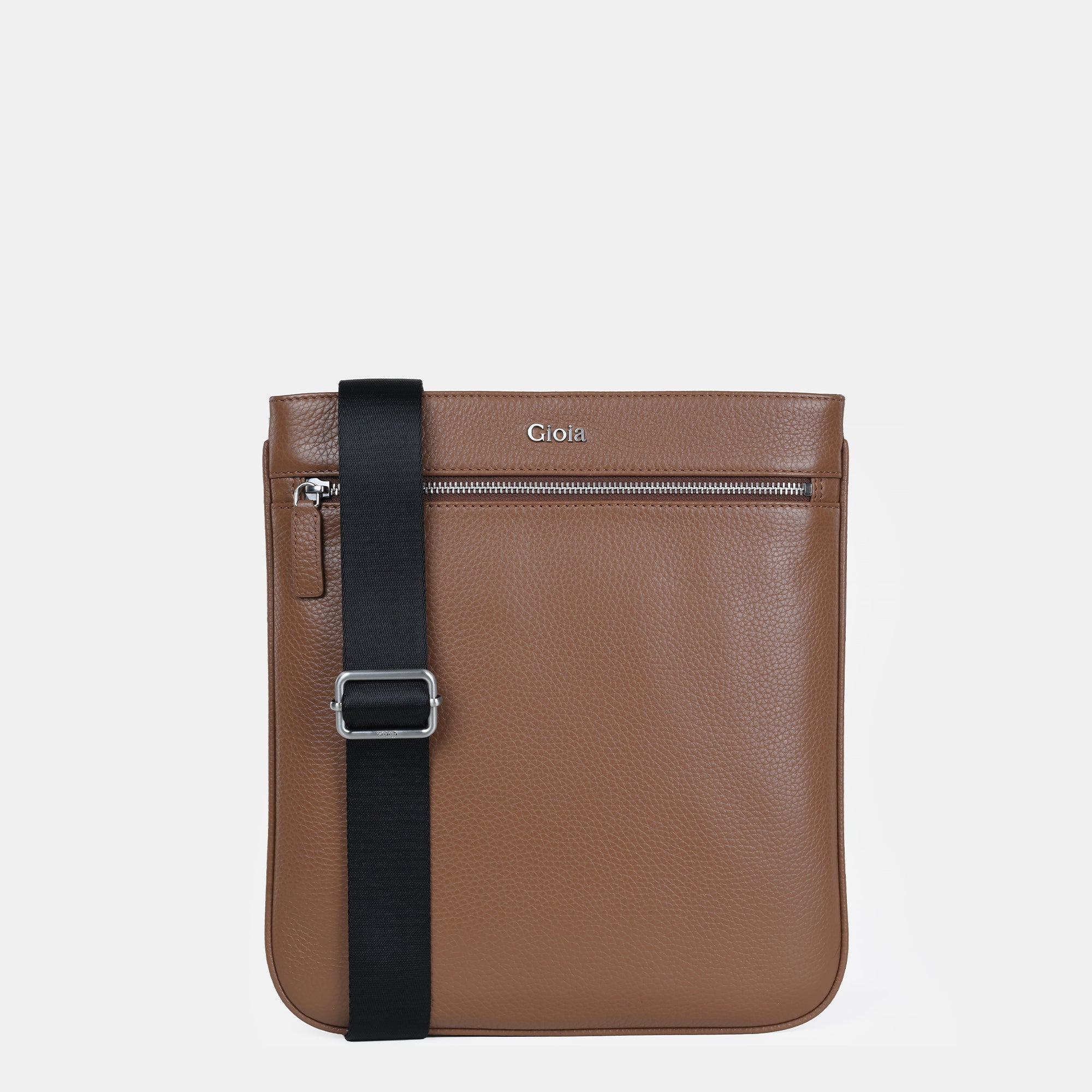 Mario Slim Leather Crossbody#Color_Tan