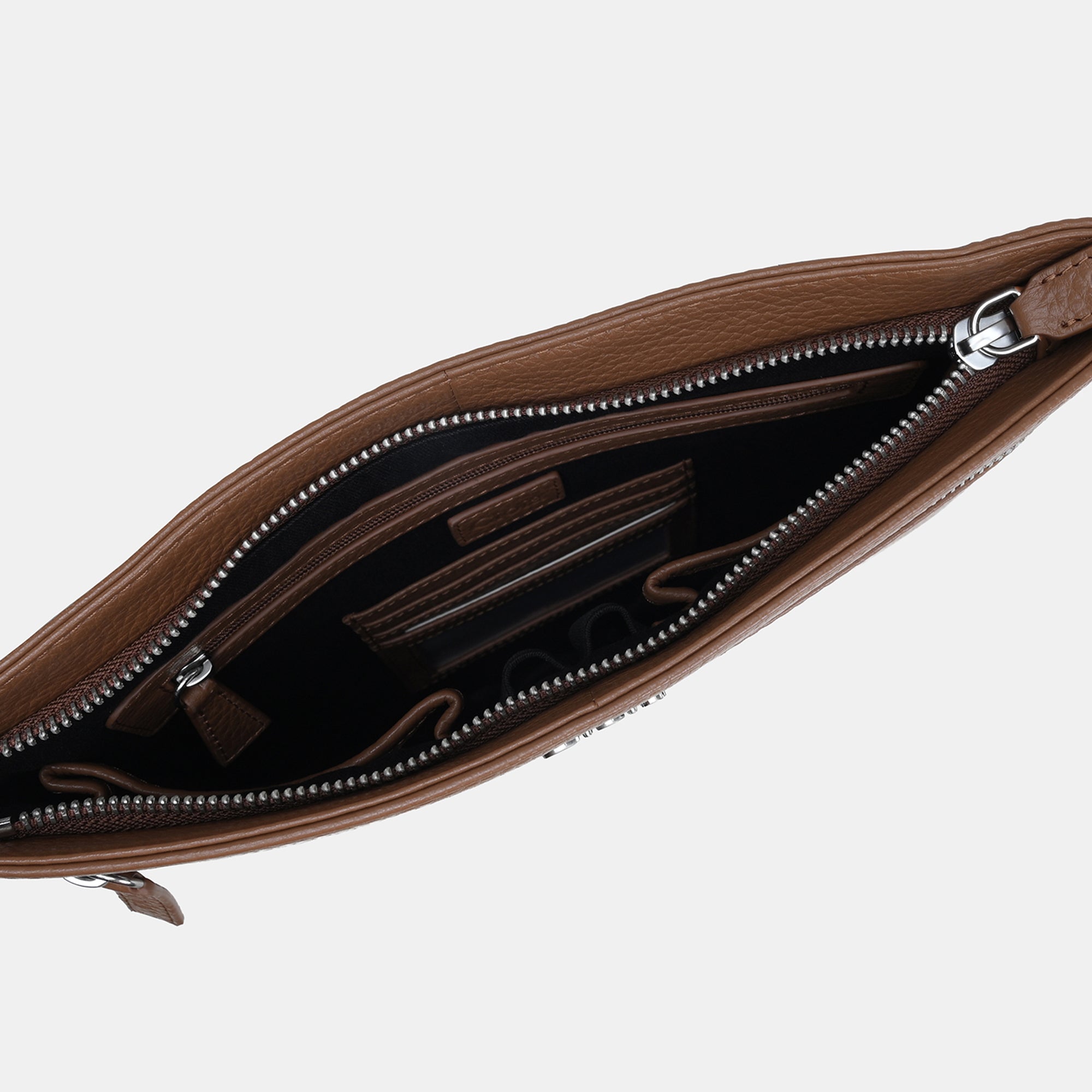 Mario Slim Leather Crossbody#Color_Tan
