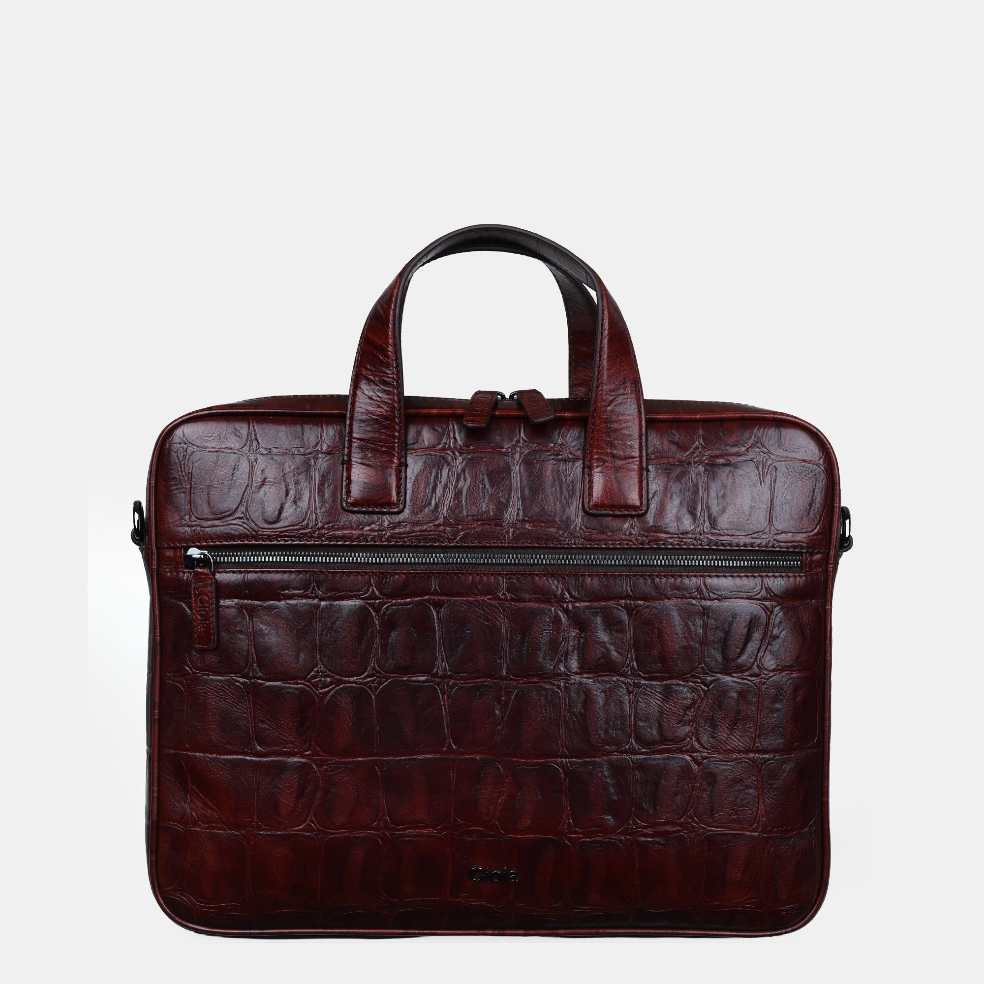 Louis Croco Embossed Leather Laptop Bag