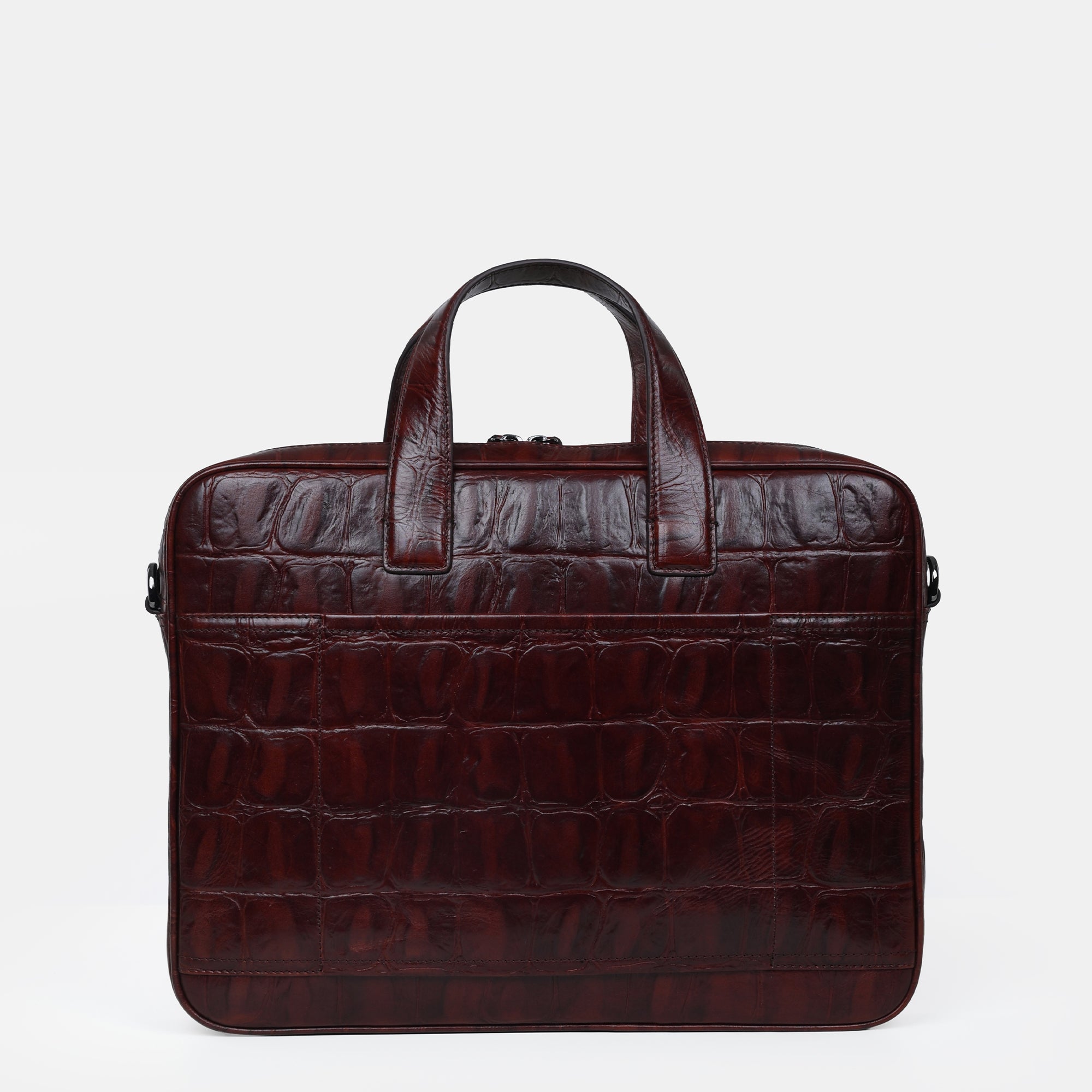 Louis Croco Embossed Leather Laptop Bag