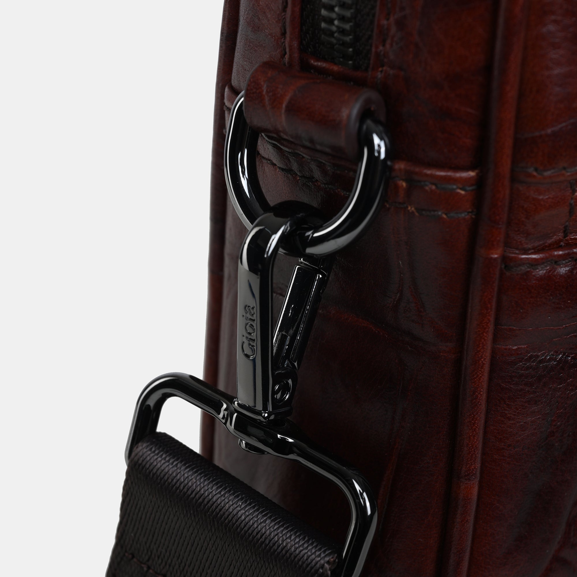 Louis Croco Embossed Leather Laptop Bag