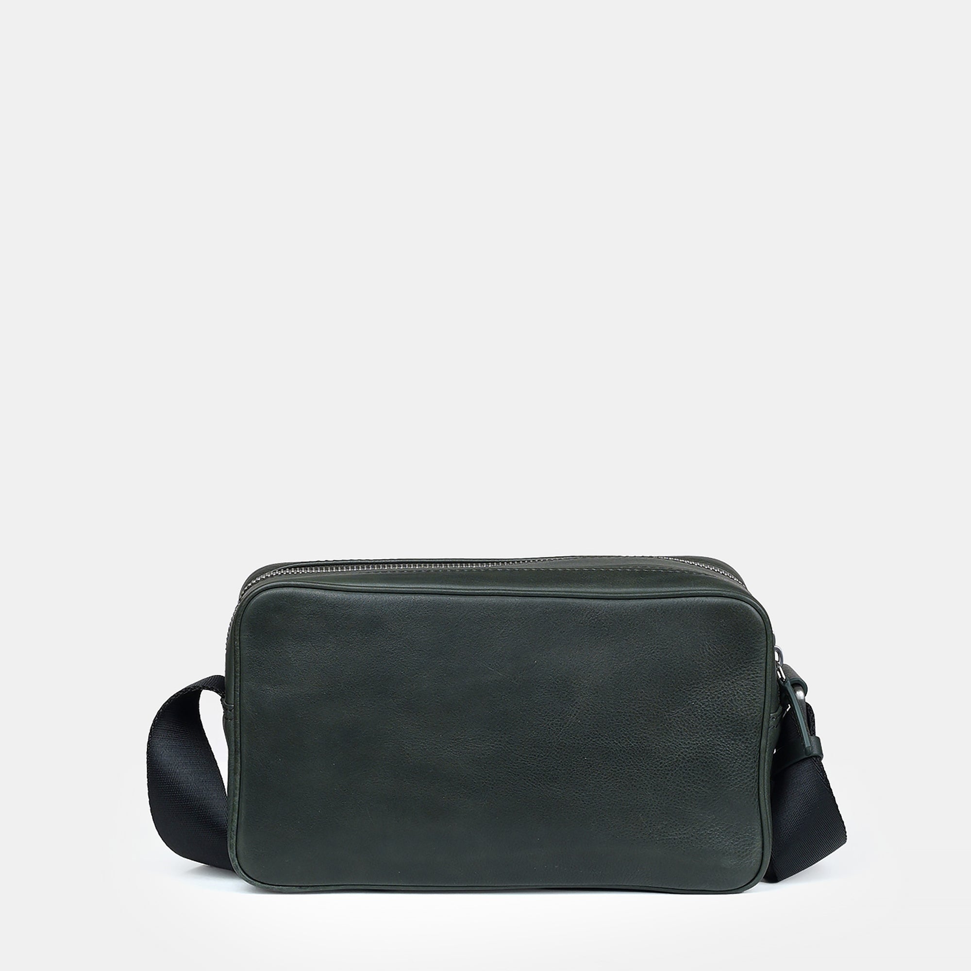 Louis Double Zip Leather  Crossbody Bag#Color_Olive