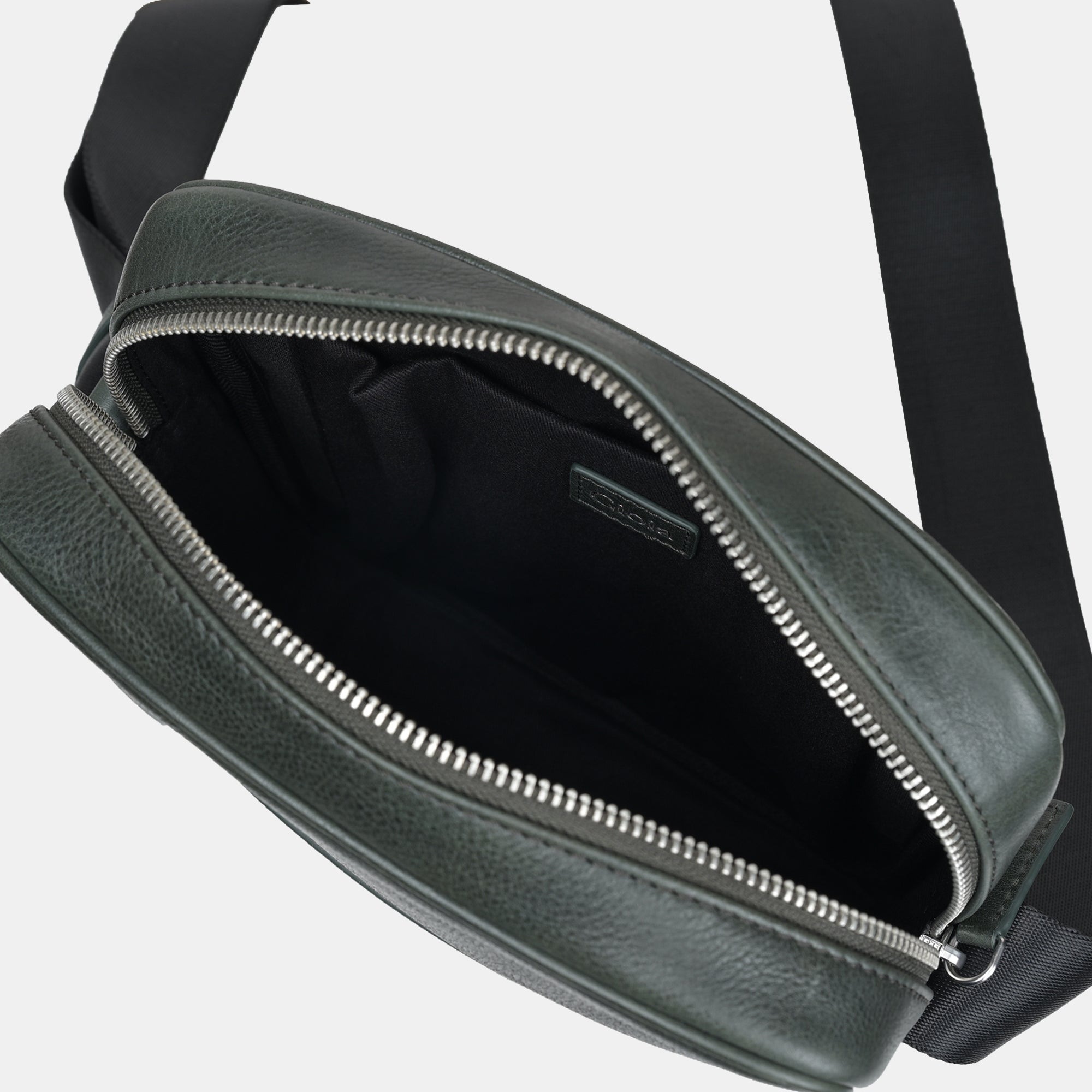 Louis Front Zip Leather Crossbody Bag
