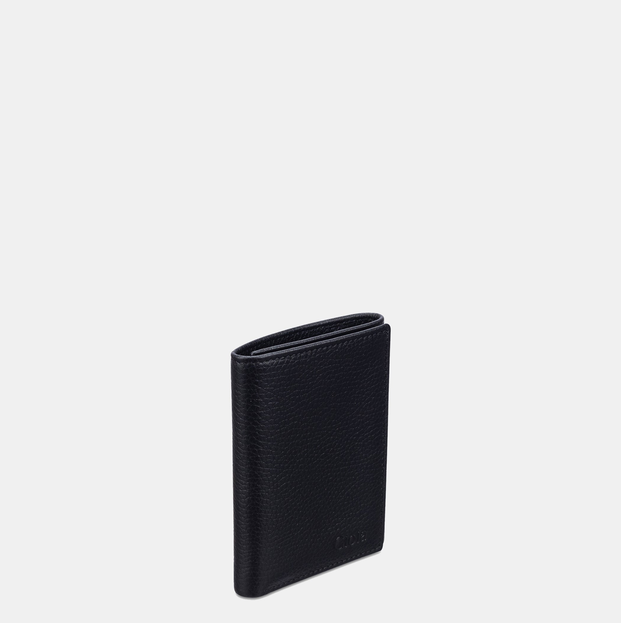 Lorenzo Mini Trifold Wallet 6cc with ID slot#Color_Black