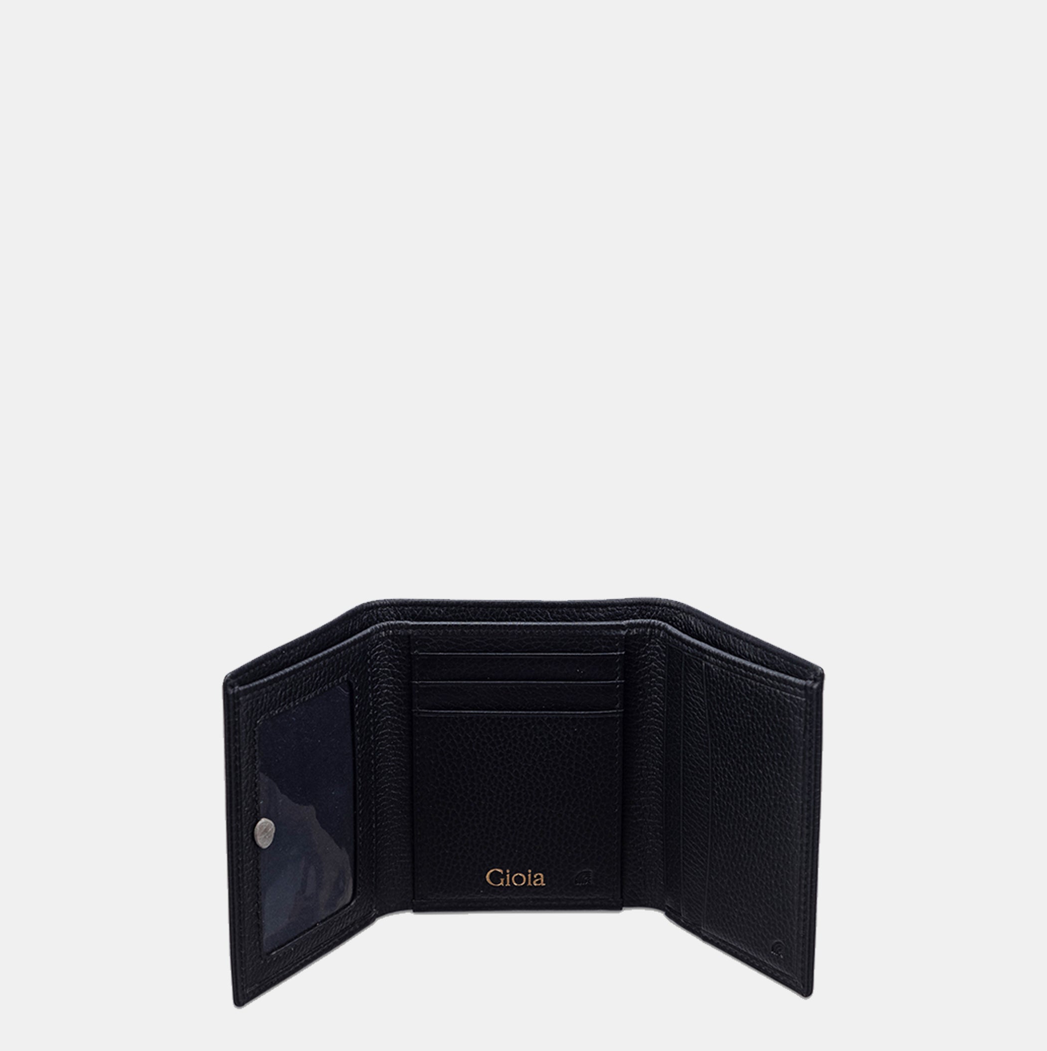 Lorenzo Mini Trifold Wallet 6cc with ID slot#Color_Black