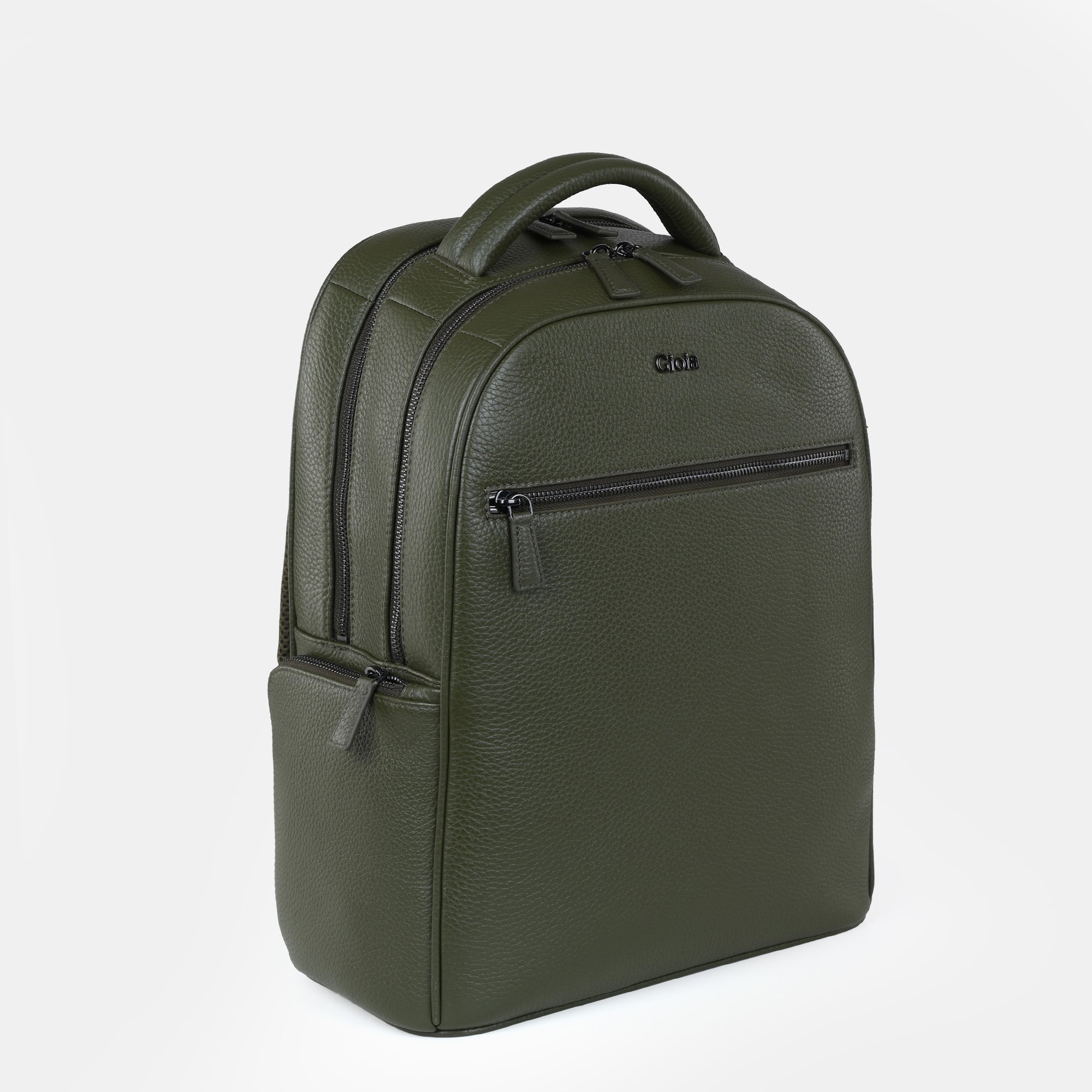 Mario Leather Backpack#Color_Olive