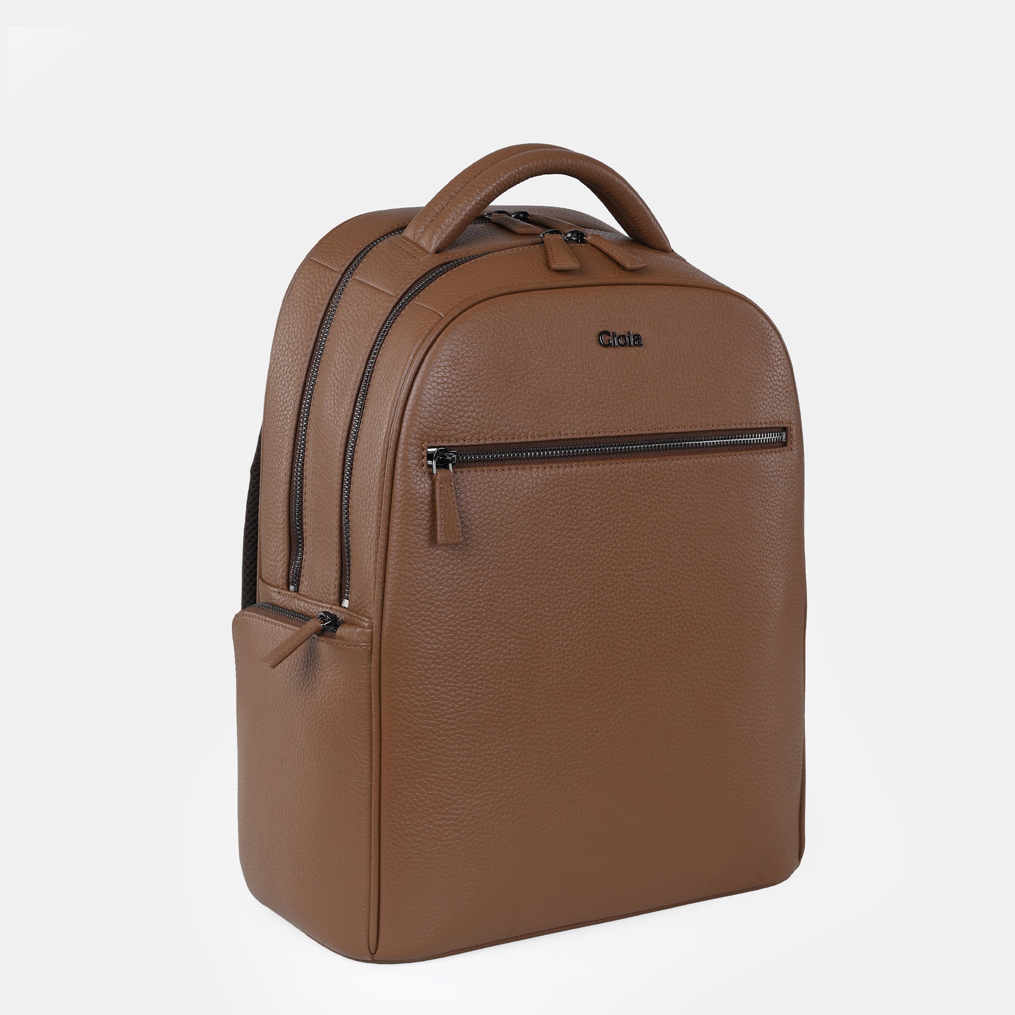 Mario Leather Backpack#Color_Tan