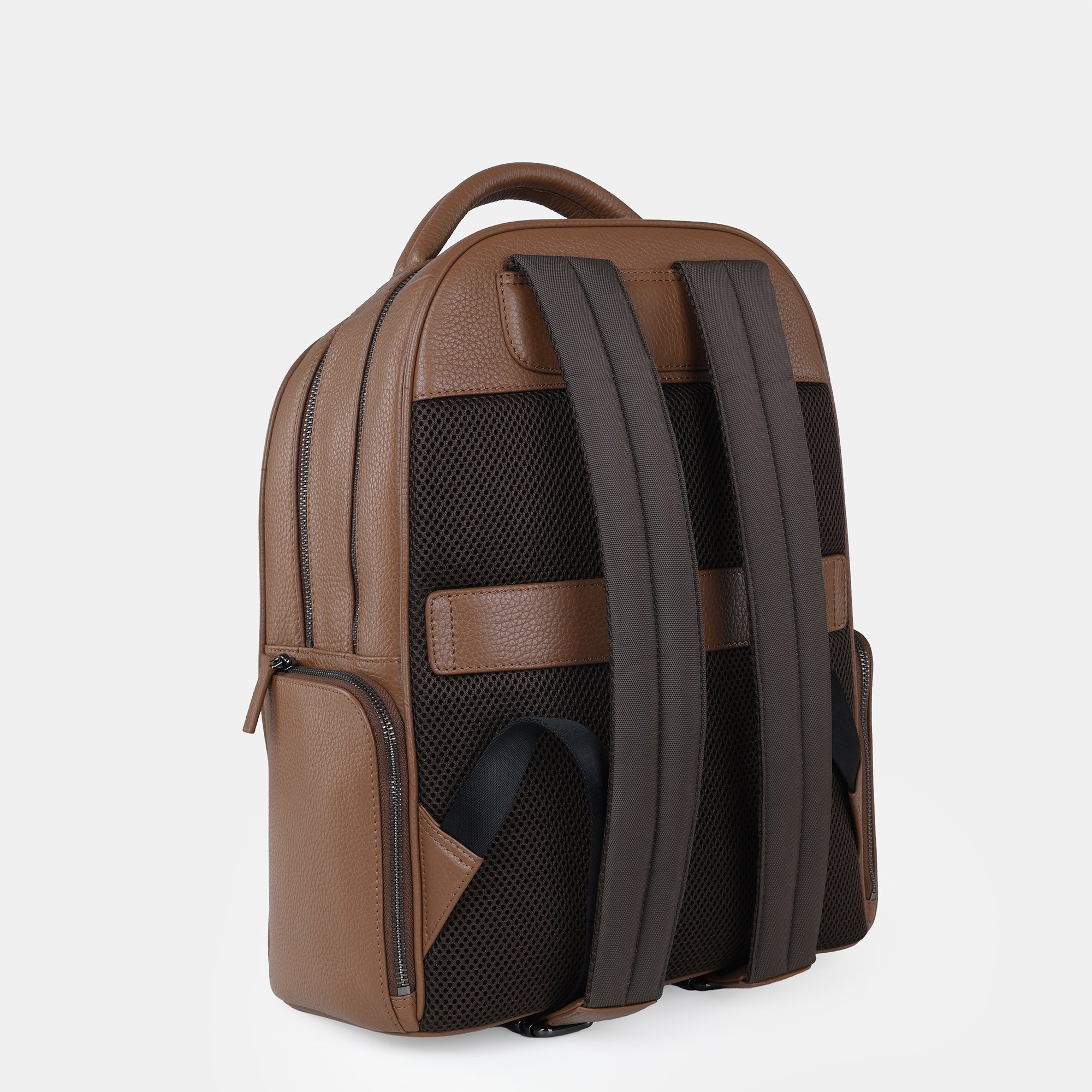 Mario Leather Backpack#Color_Tan