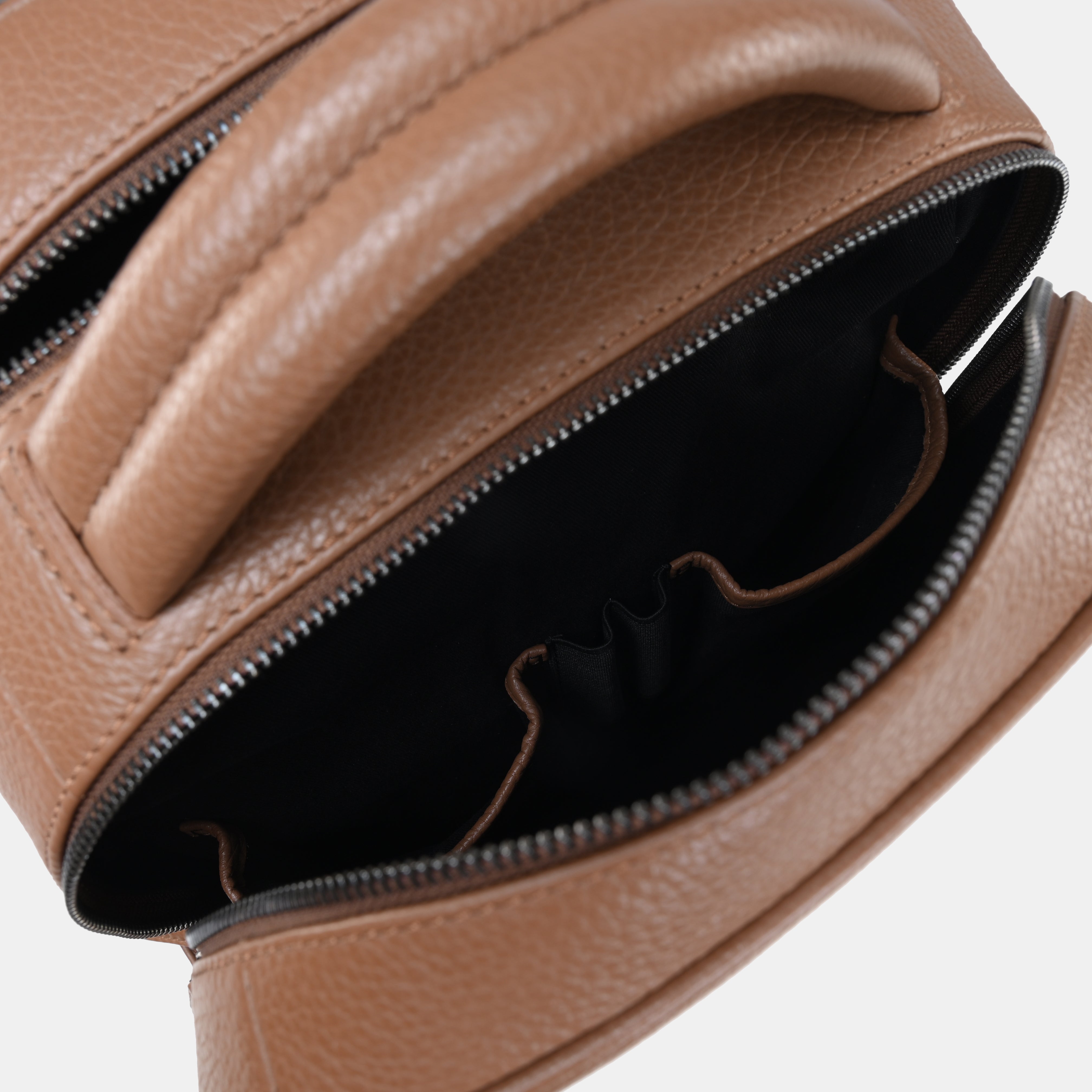 Mario Leather Backpack#Color_Tan