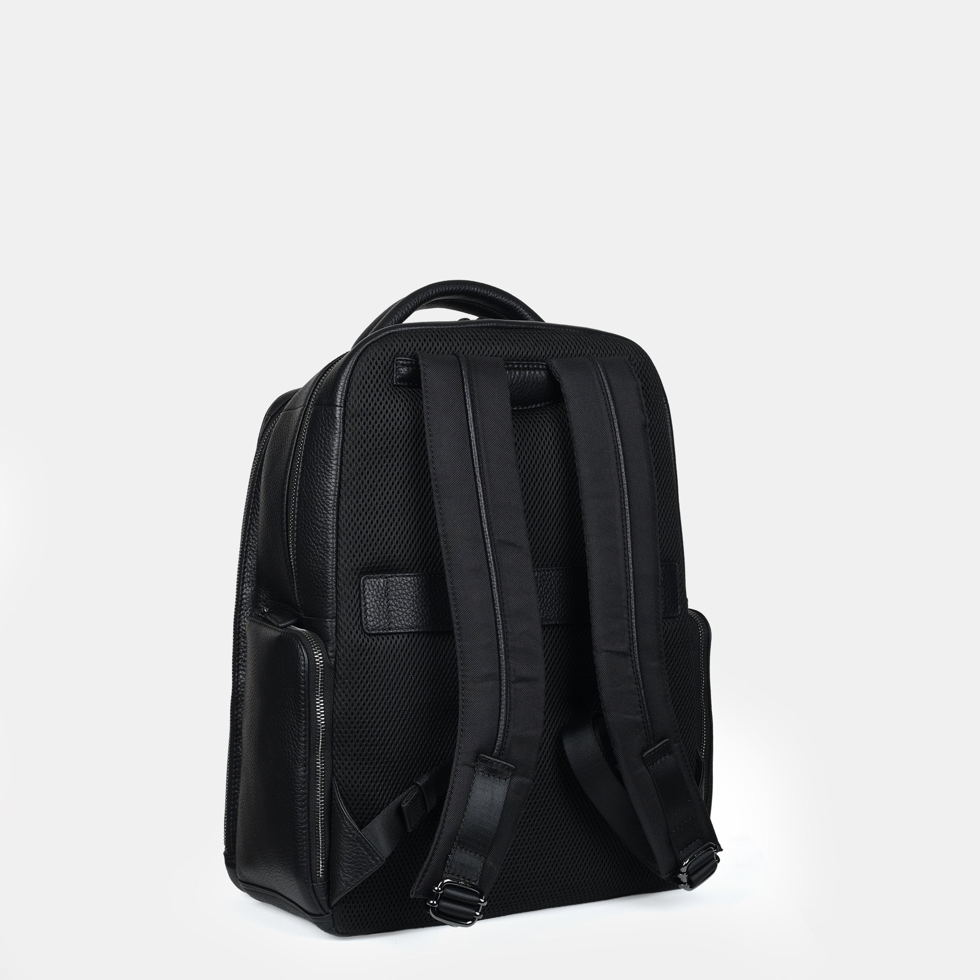 Mario Leather Backpack Large#Color_Black
