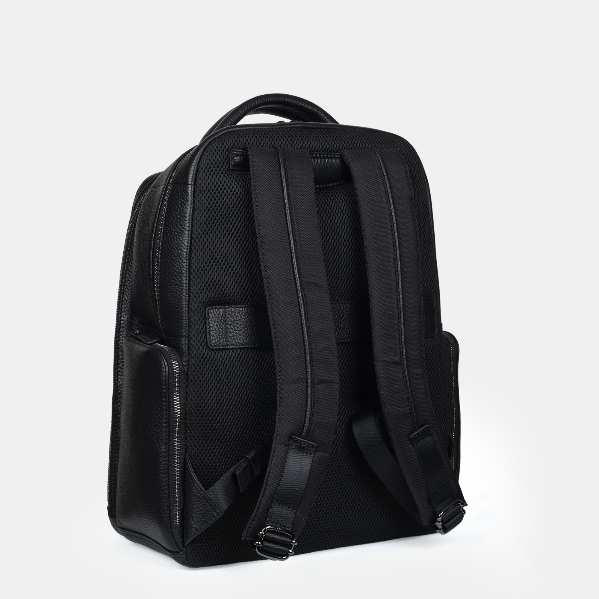 Mario Leather Backpack Large#Color_Black