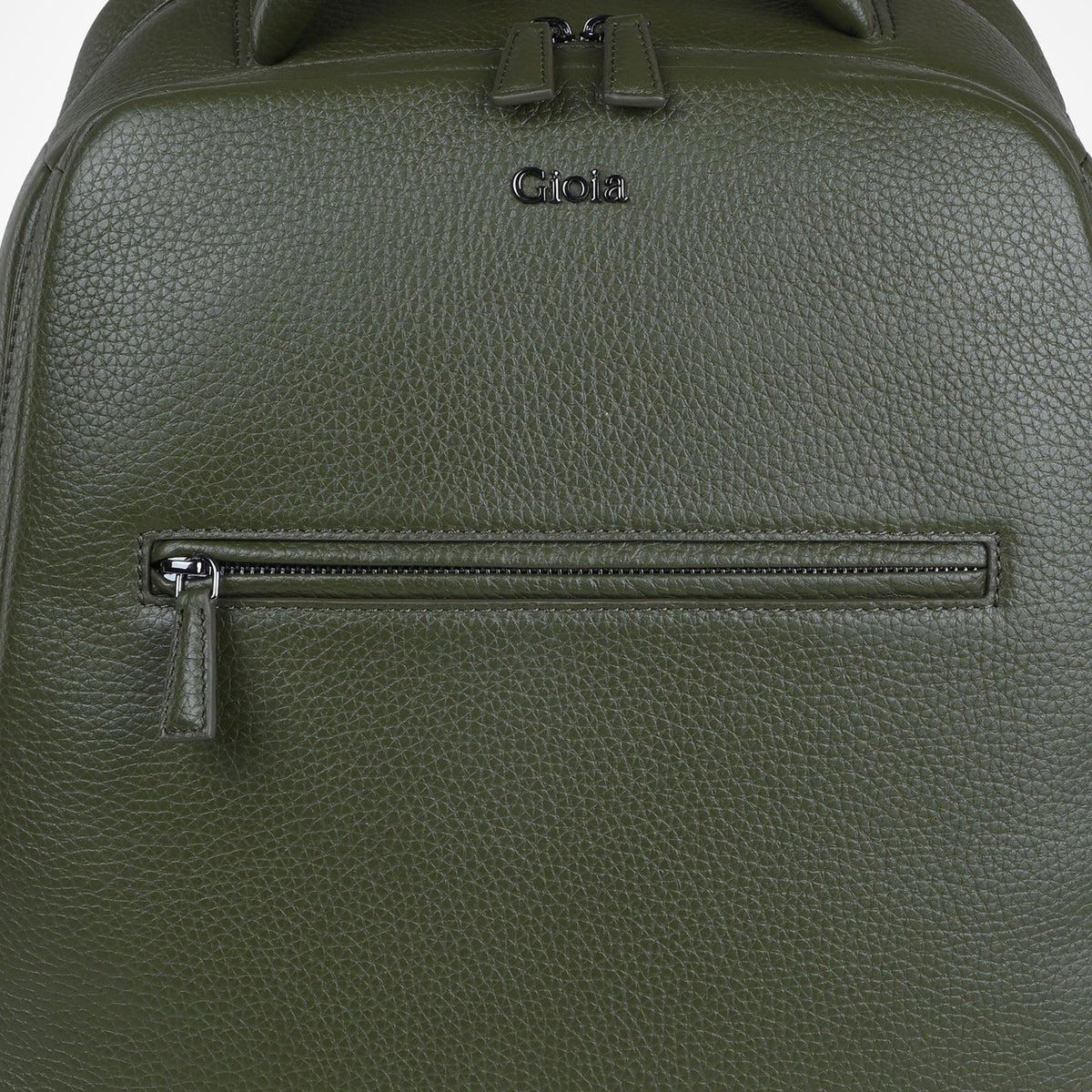 Mario Leather Backpack Large#Color_Olive