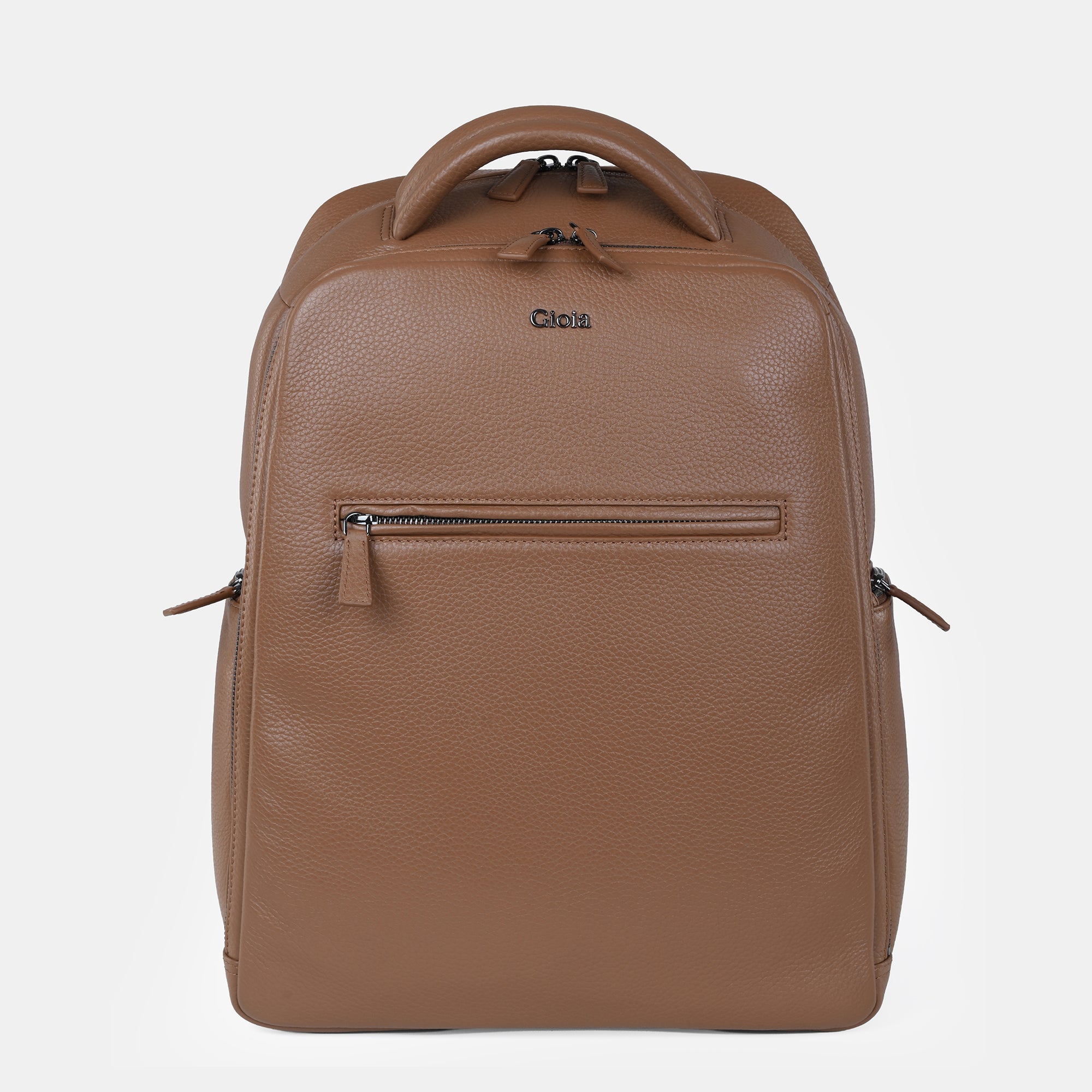 Mario Leather Backpack Large#Color_Tan