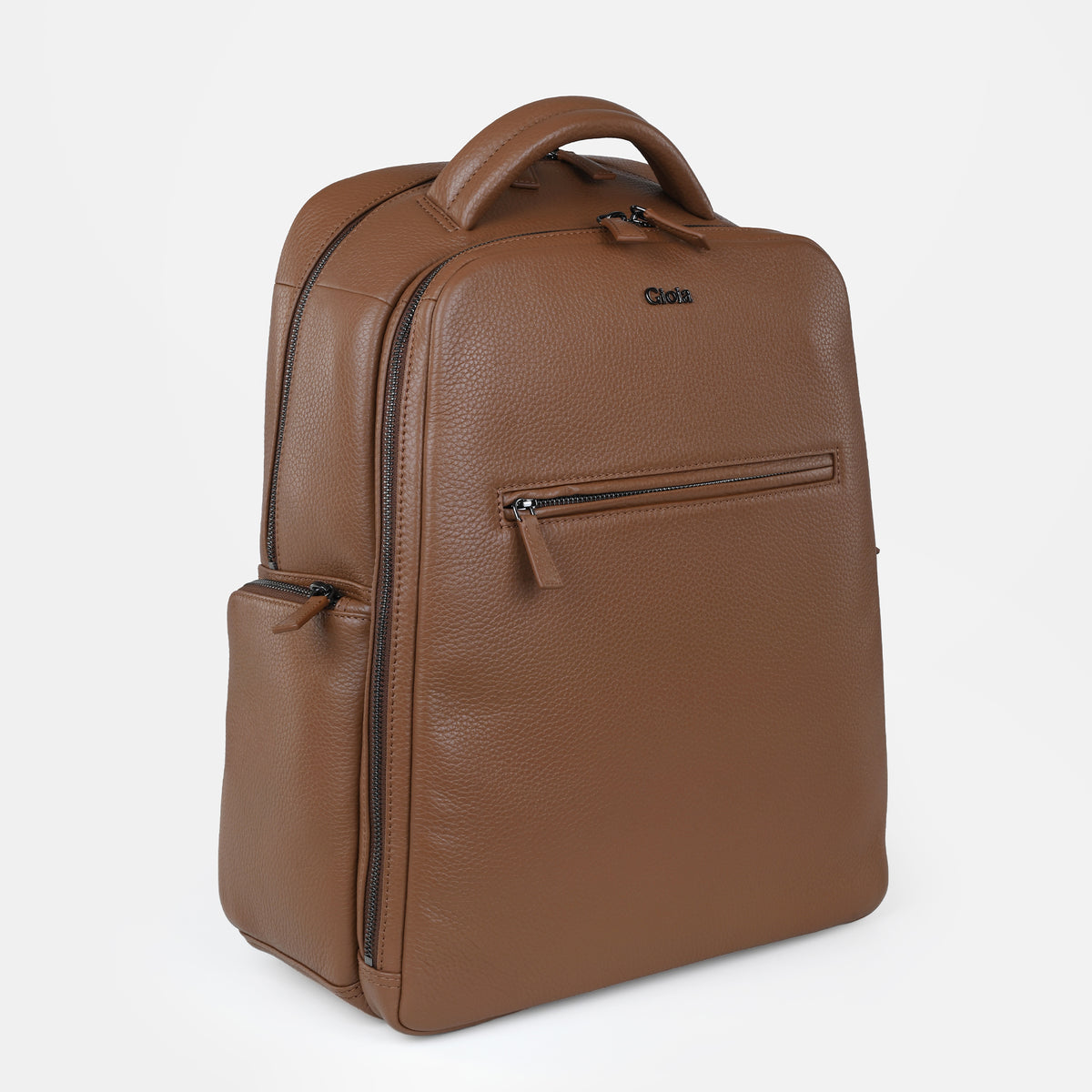 Mario Leather Backpack Large#Color_Tan