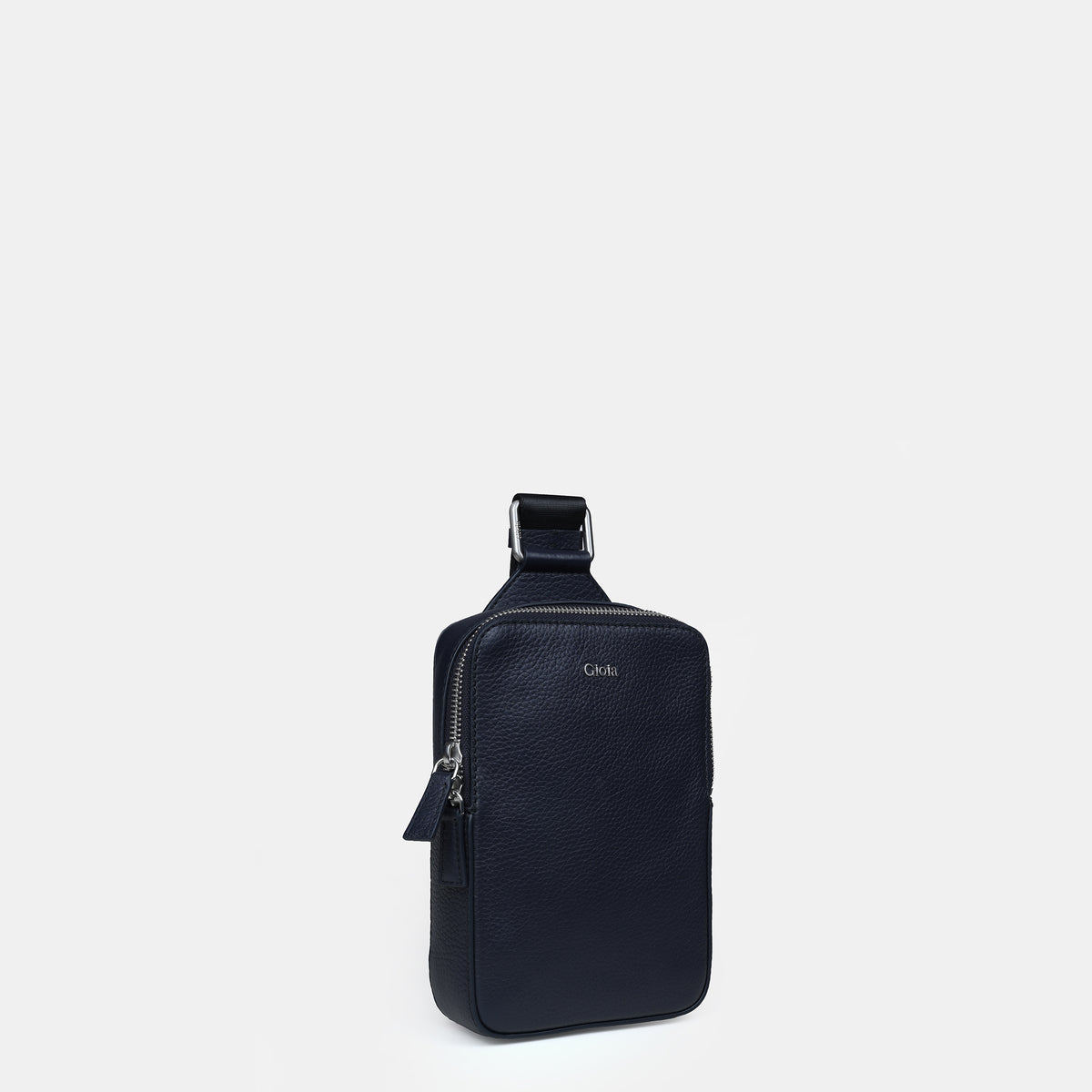 Mario V leather Crossbody Bag Small#Color_Navy