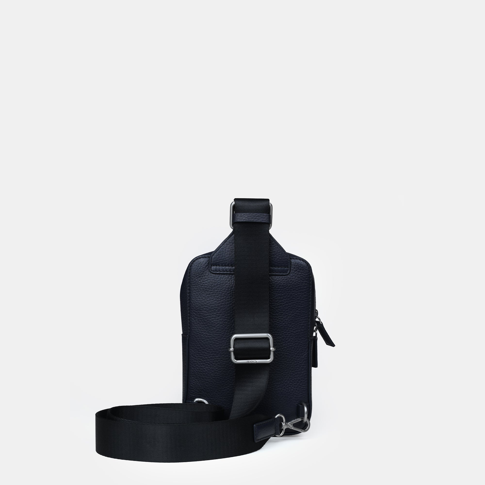Mario V leather Crossbody Bag Small#Color_Navy