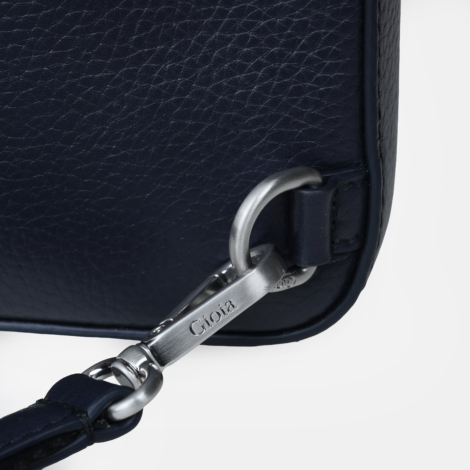 Mario V leather Crossbody Bag Small#Color_Navy