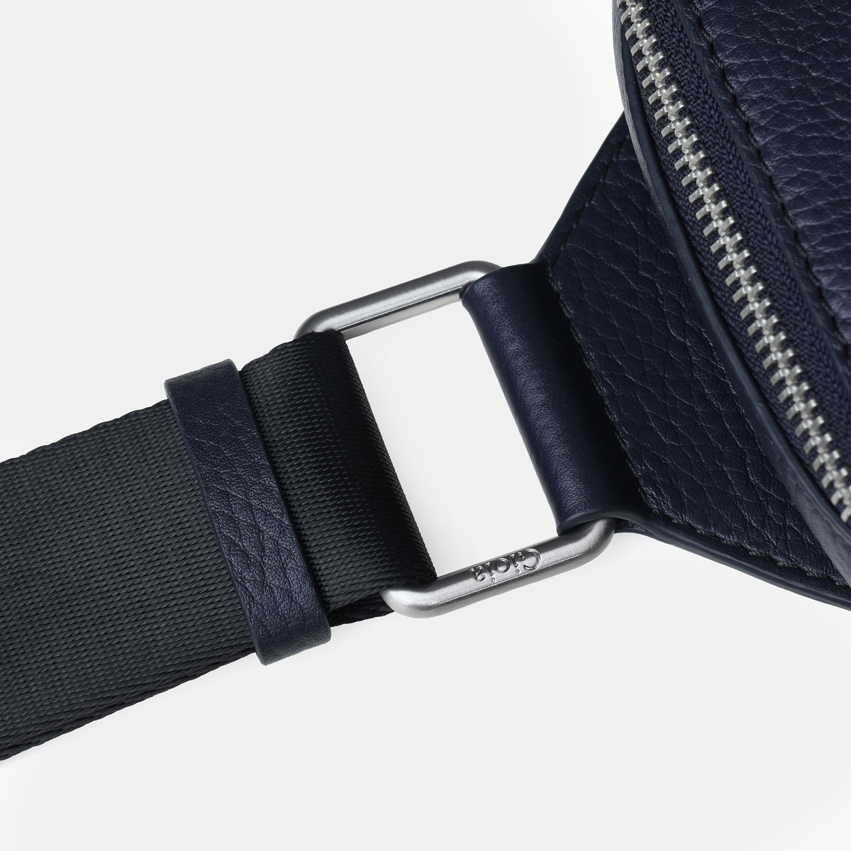 Mario V leather Crossbody Bag Small#Color_Navy